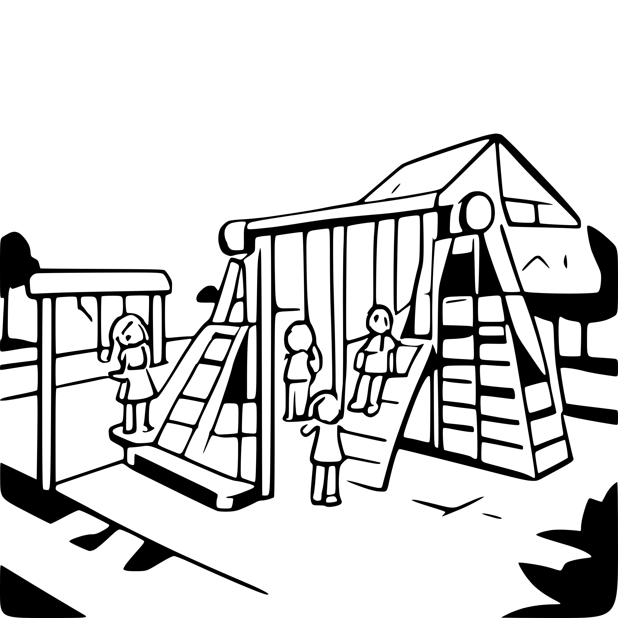 AI-generated SVG of 'playground with many children'