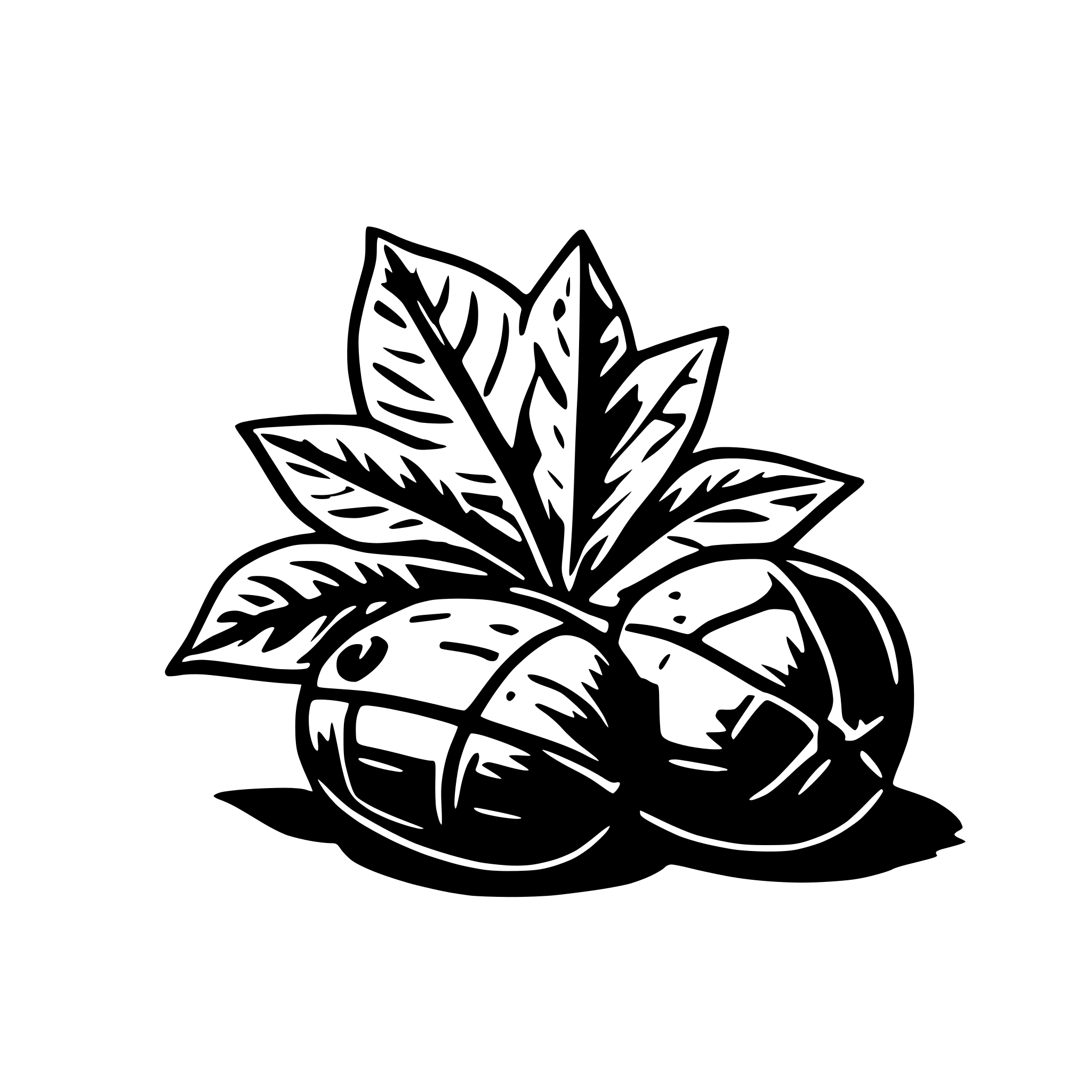 AI-generated SVG of a Chestnut with thorns