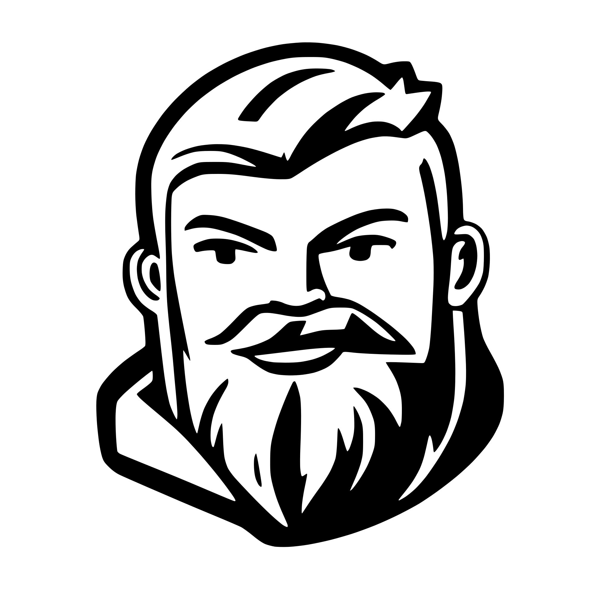 AI-generated SVG of 'logo of a beard only'