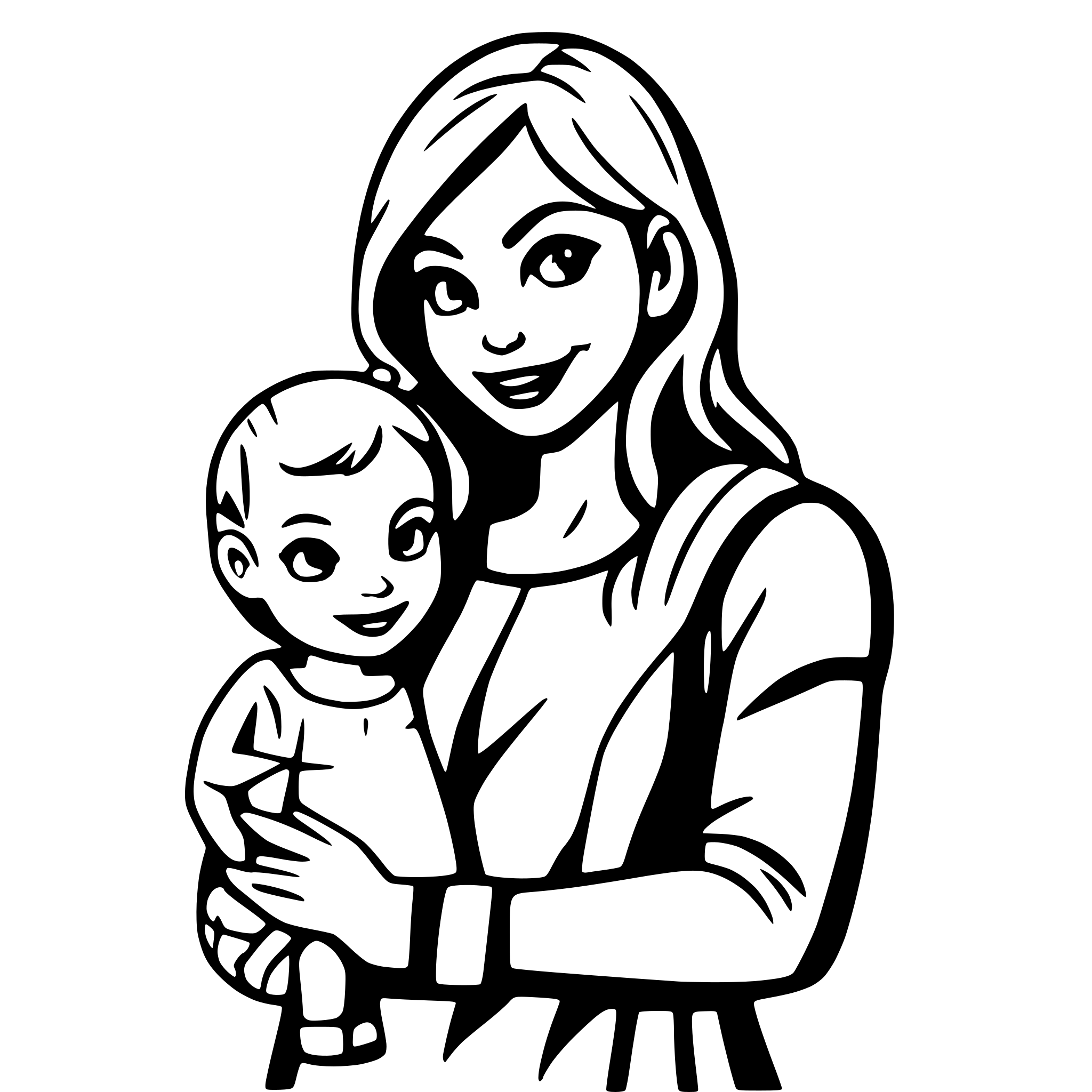 AI-generated SVG of a Mom and baby
