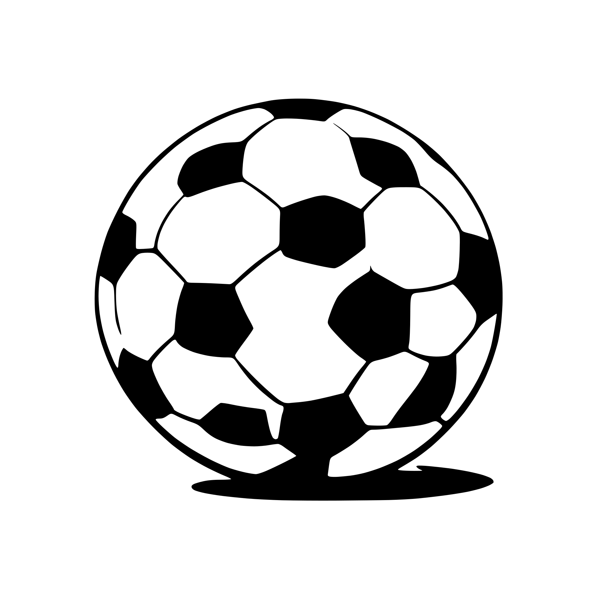 AI-generated SVG of 'Simple soccer ball'