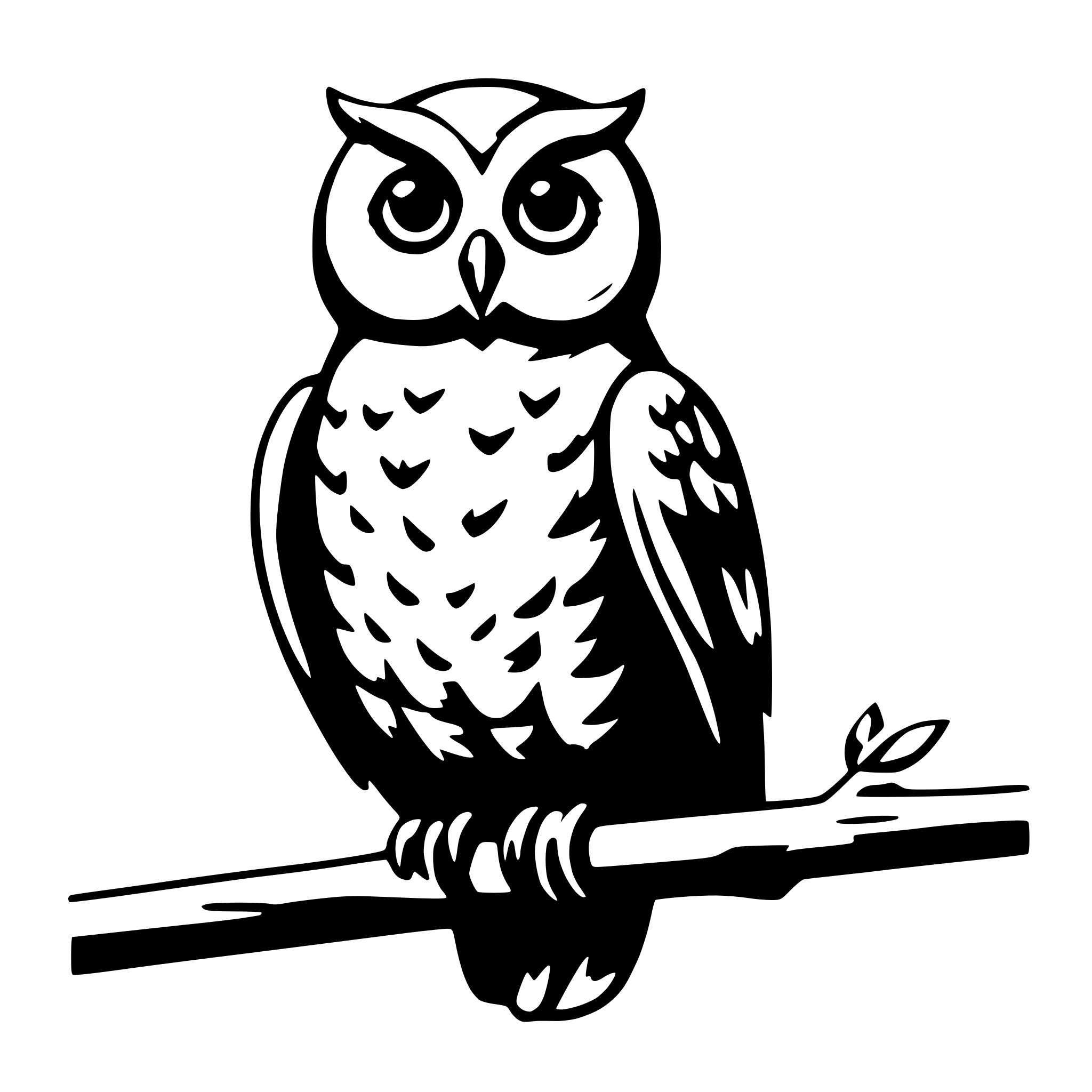 AI-generated SVG of a owl on branch