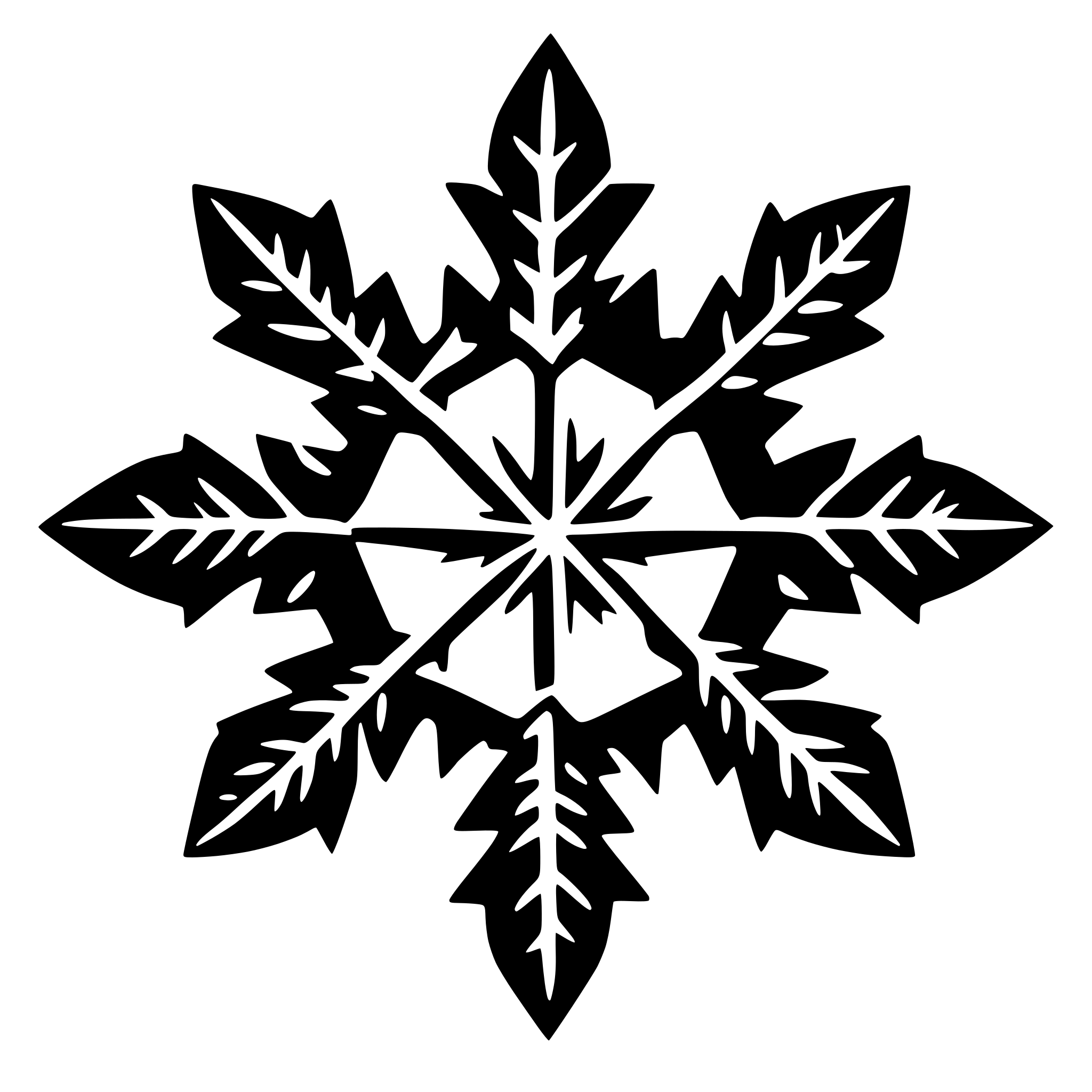 AI-generated SVG of a simple, cannabis snowflake