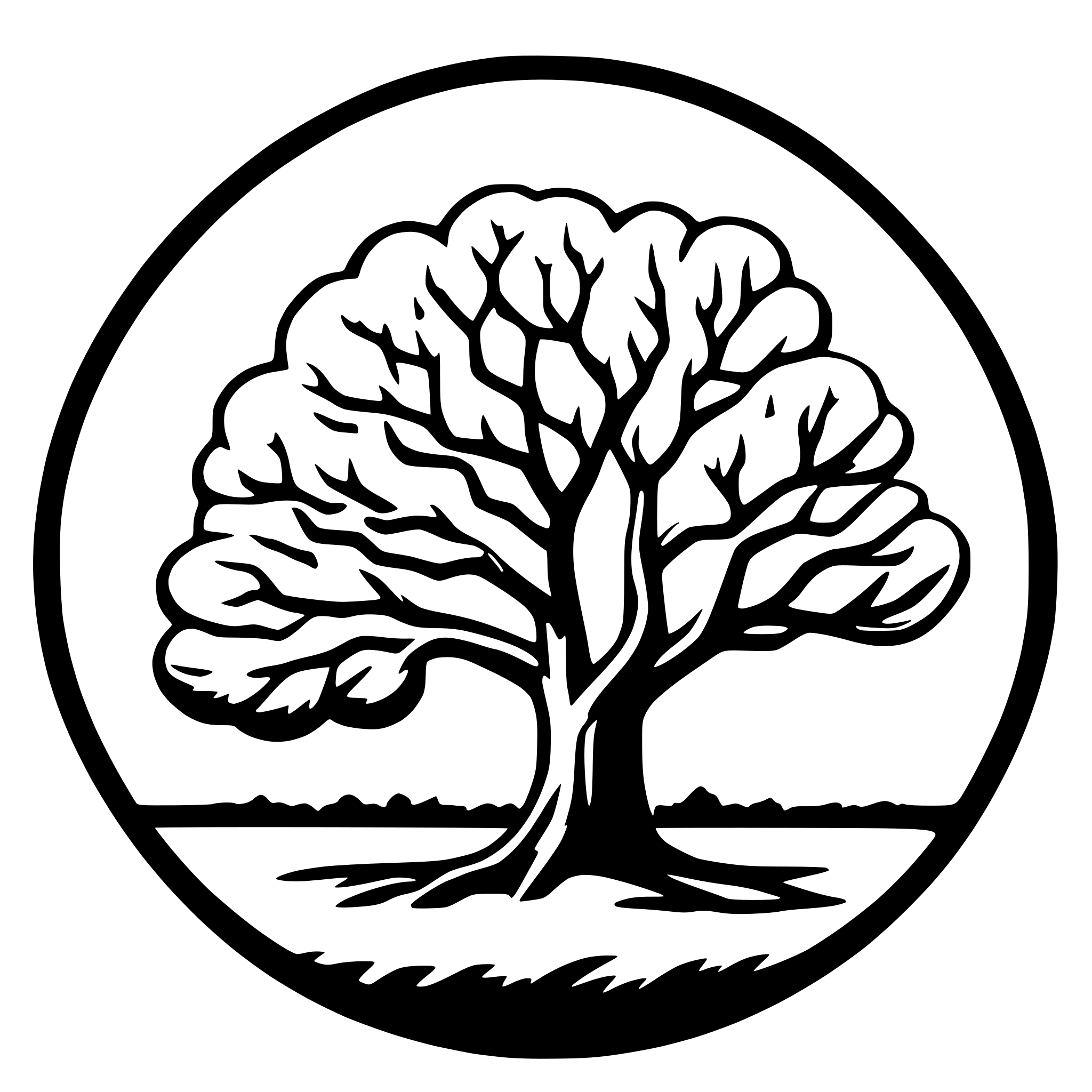 AI-generated SVG of a Tree Without Leaves in cyrcle