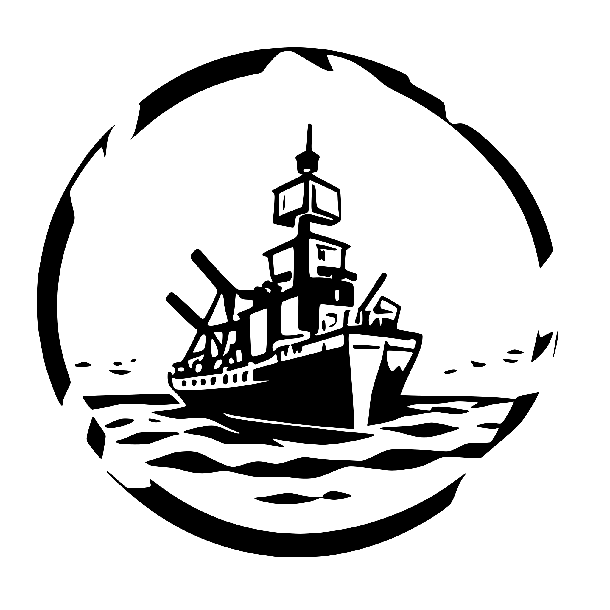 AI-generated SVG of a Warship firing cannons