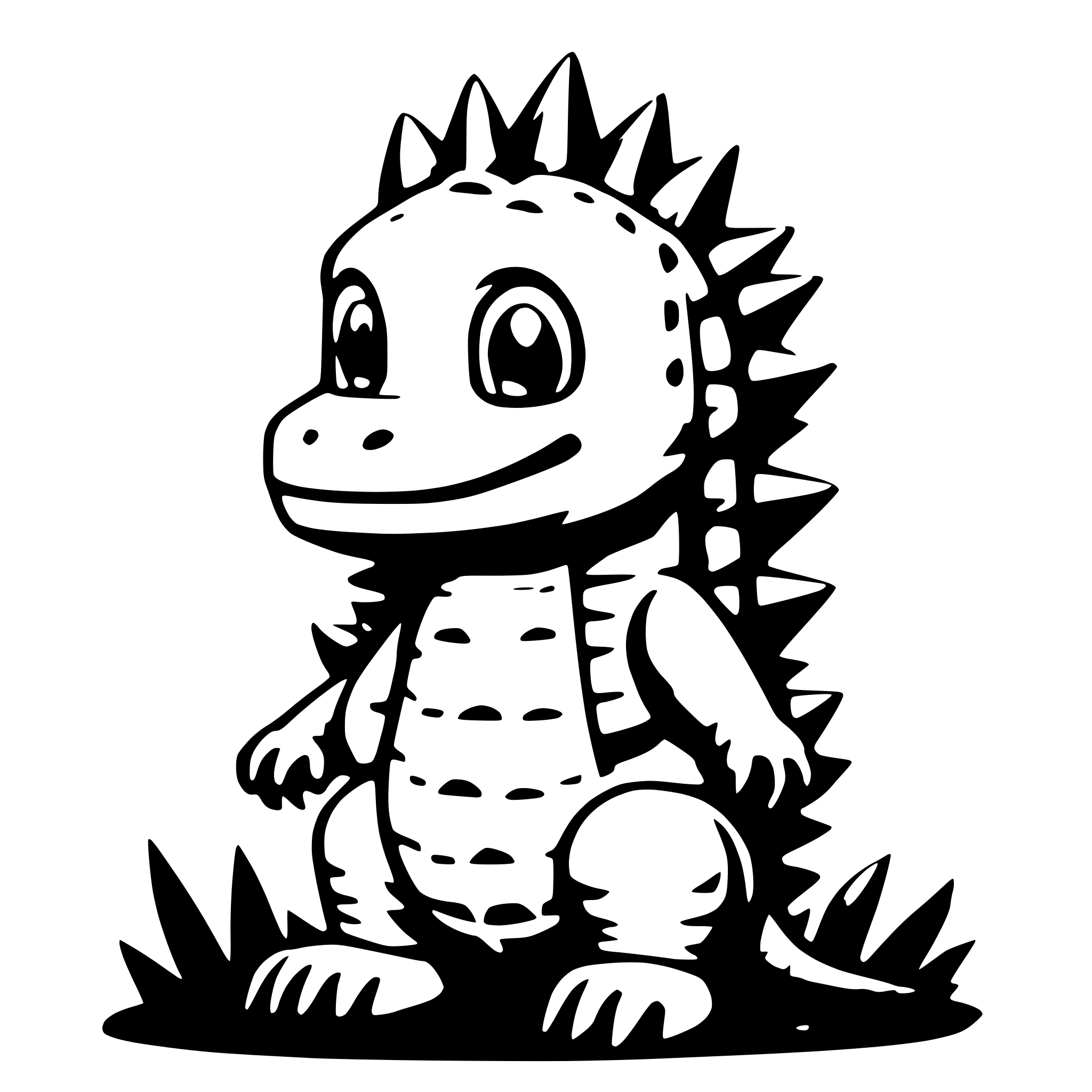AI-generated SVG of a cute baby godzilla
