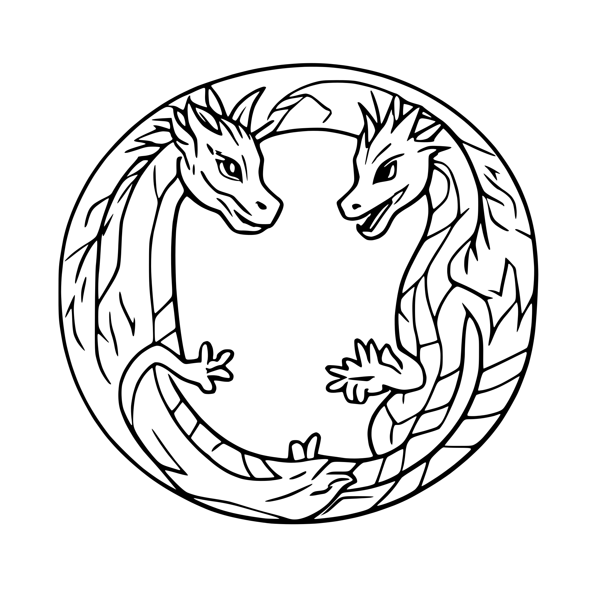 AI-generated SVG of 'yin and yang with dragons'