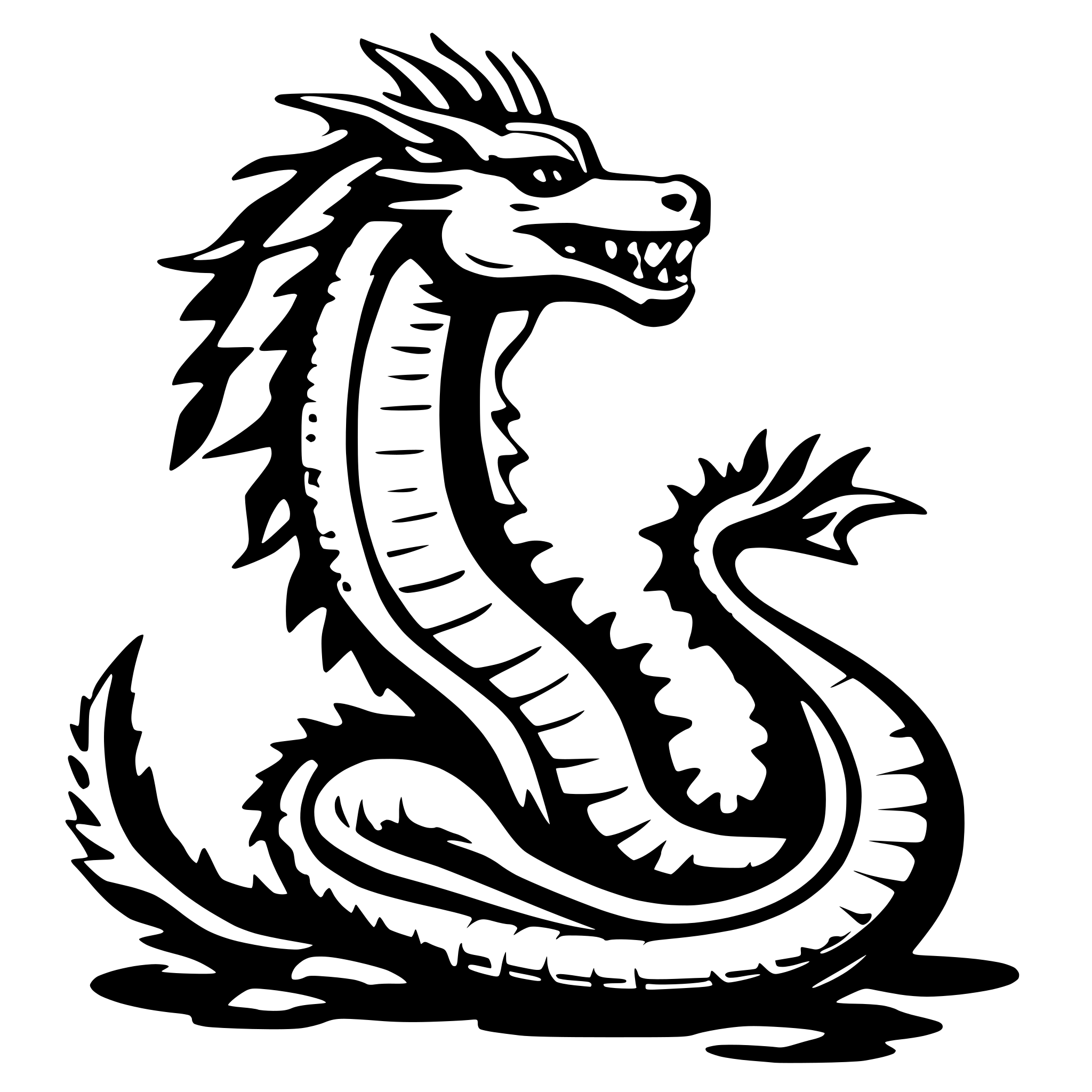 AI-generated SVG of 'chinese green dragon'