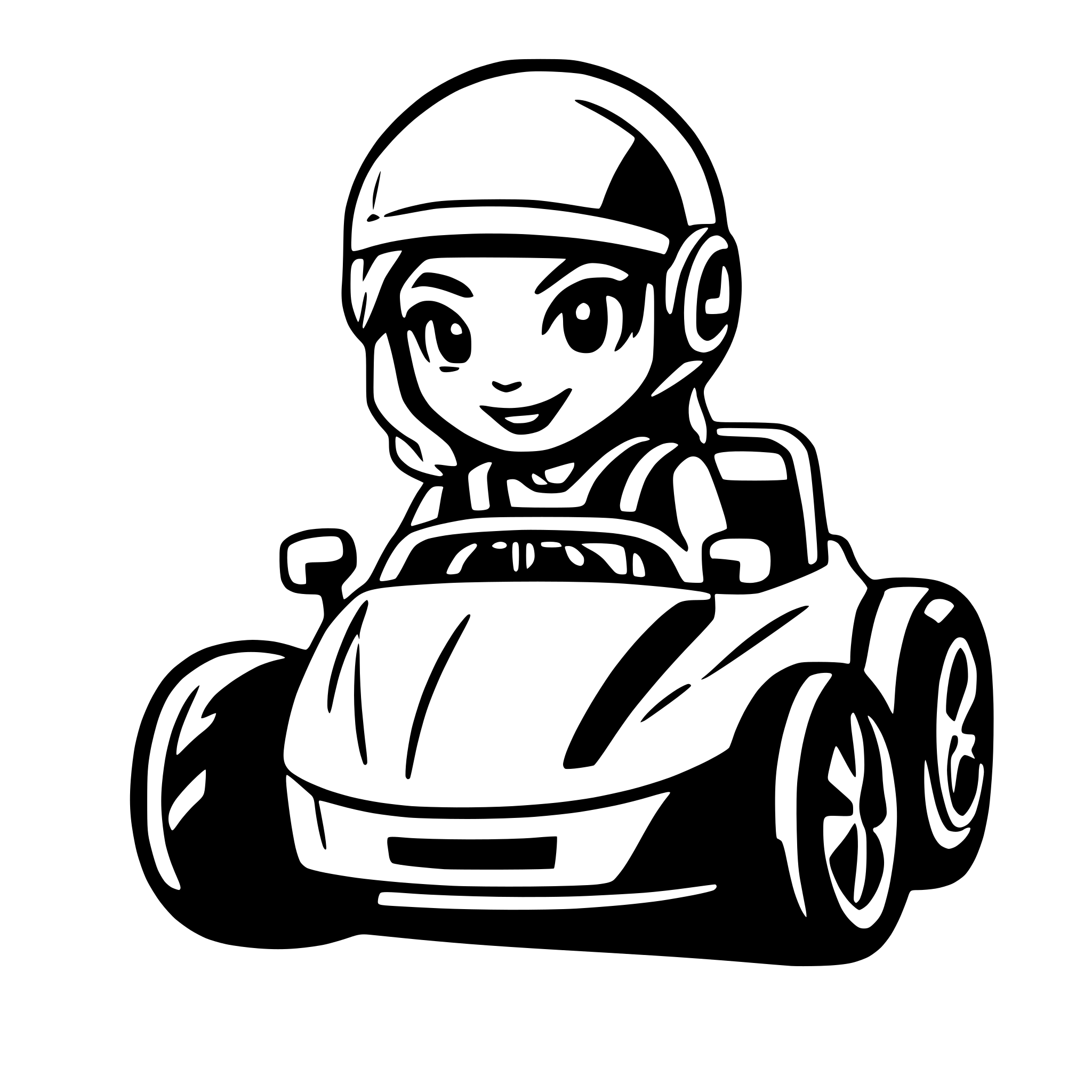 AI-generated SVG of a Mother stick figure as a race car driver