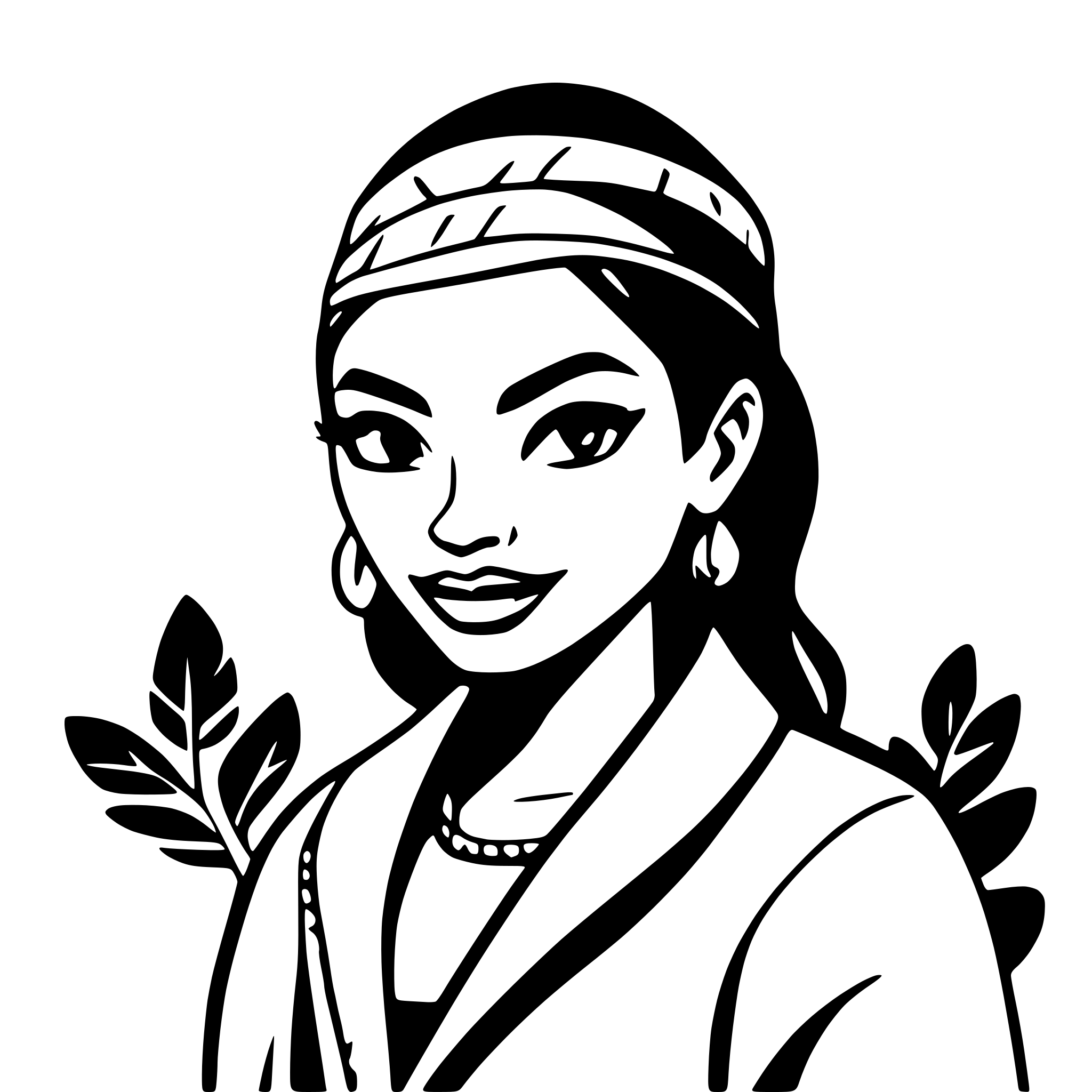 AI-generated SVG of a pop art, comic-style woman of indigenous descent in white clothes