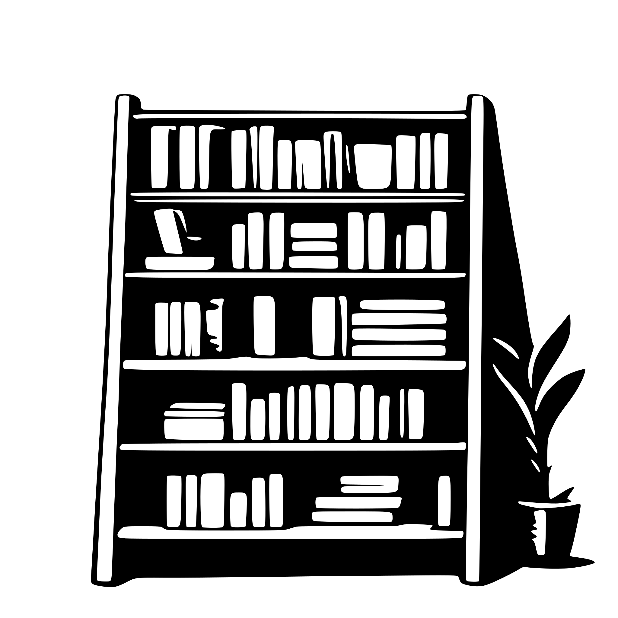 AI-generated SVG of 'flat A-frame bookshelf'