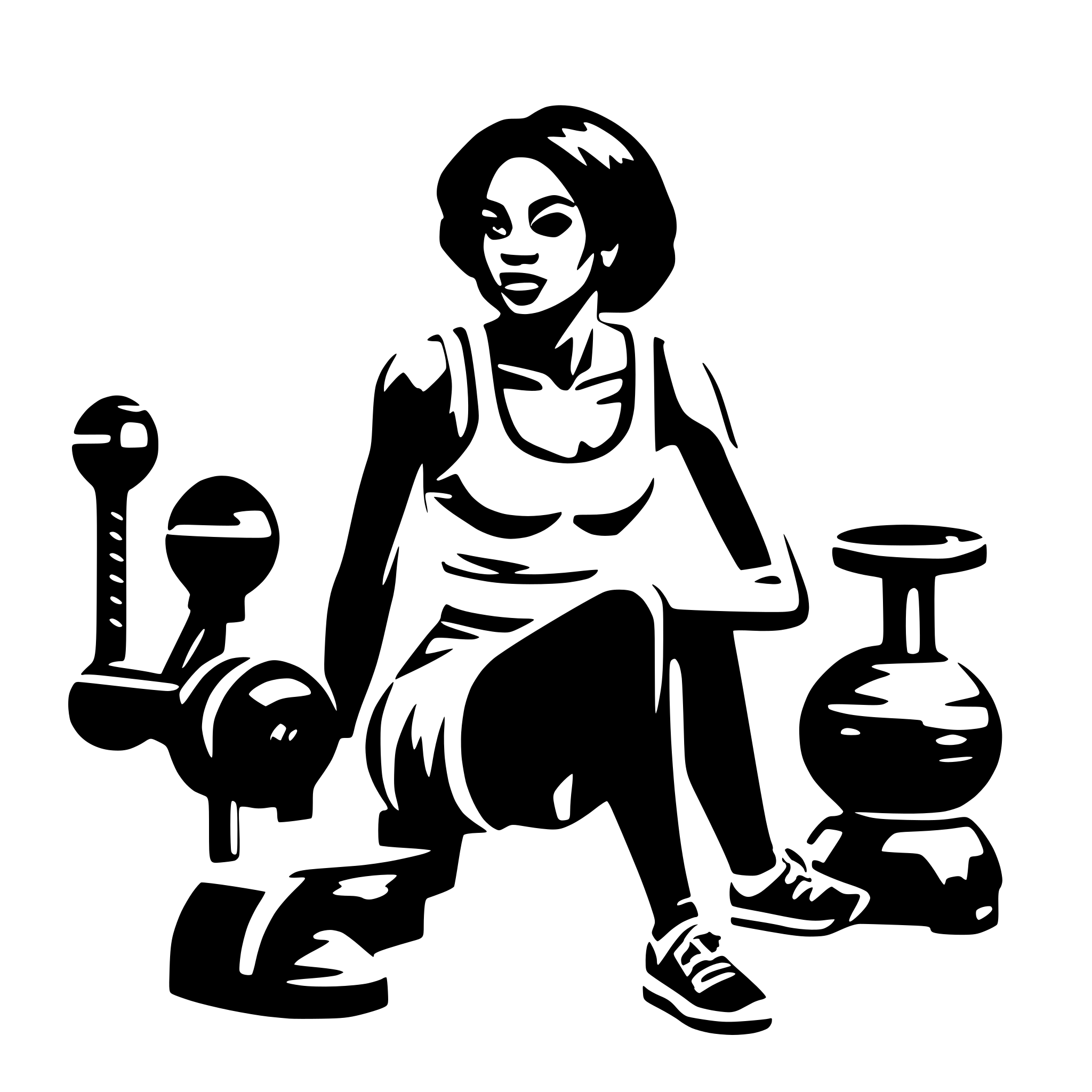 AI-generated SVG of 'black woman working out'