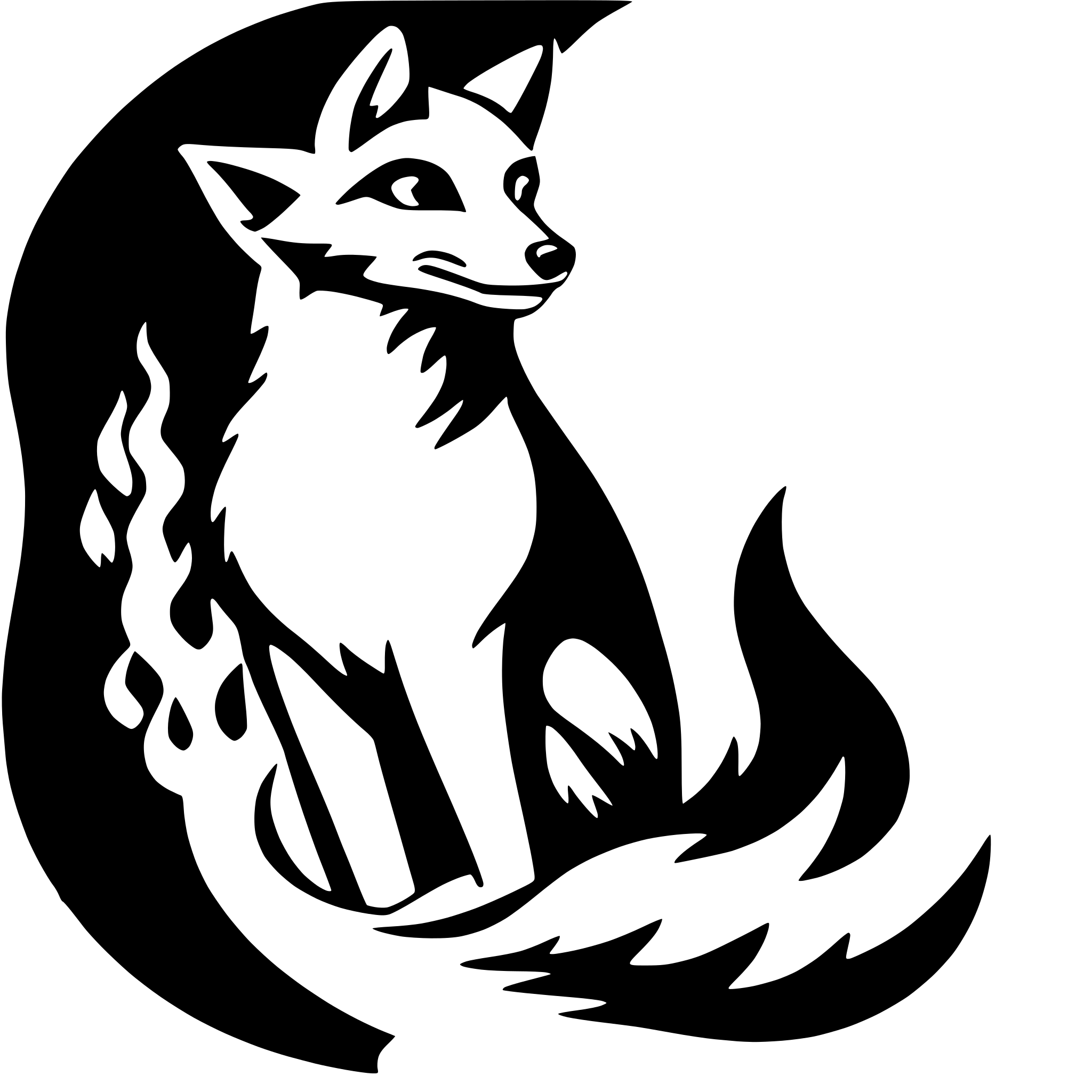 AI-generated SVG of 'Fox with flames'