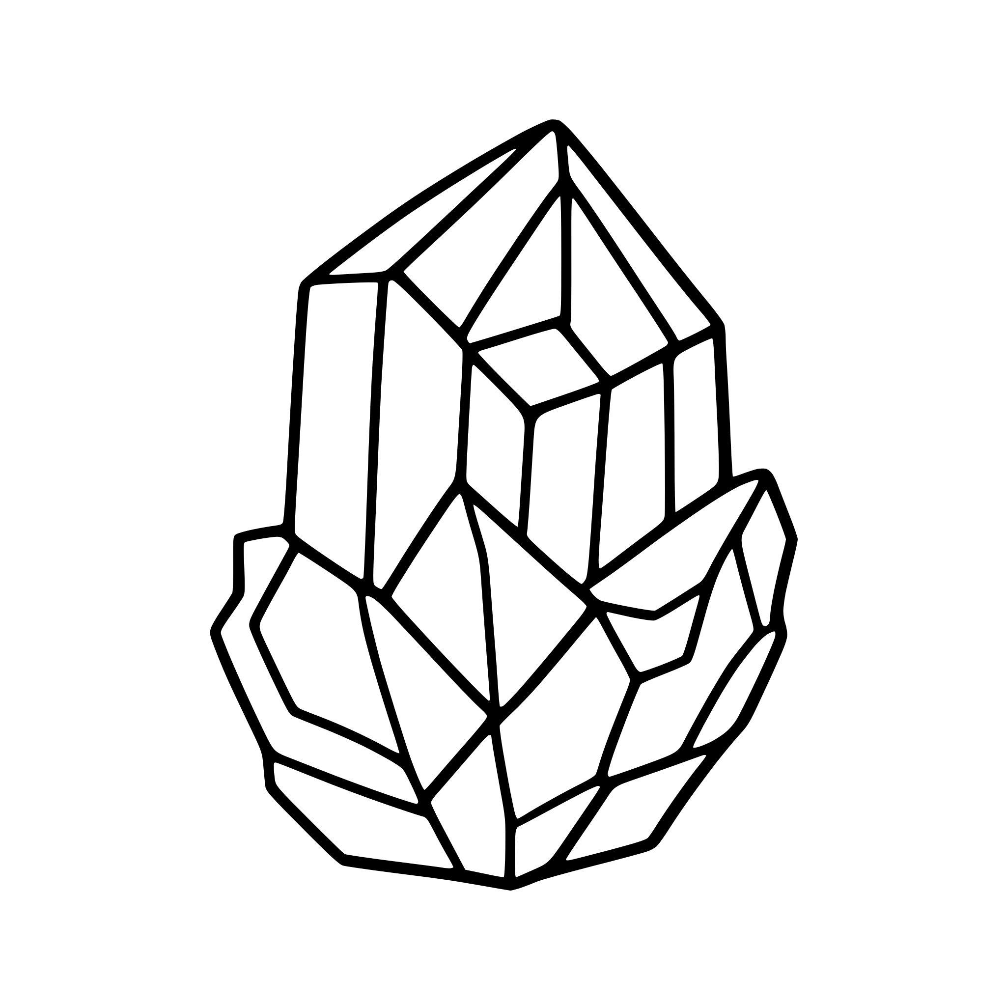 AI-generated SVG of 'crystal cluster with sparkles'