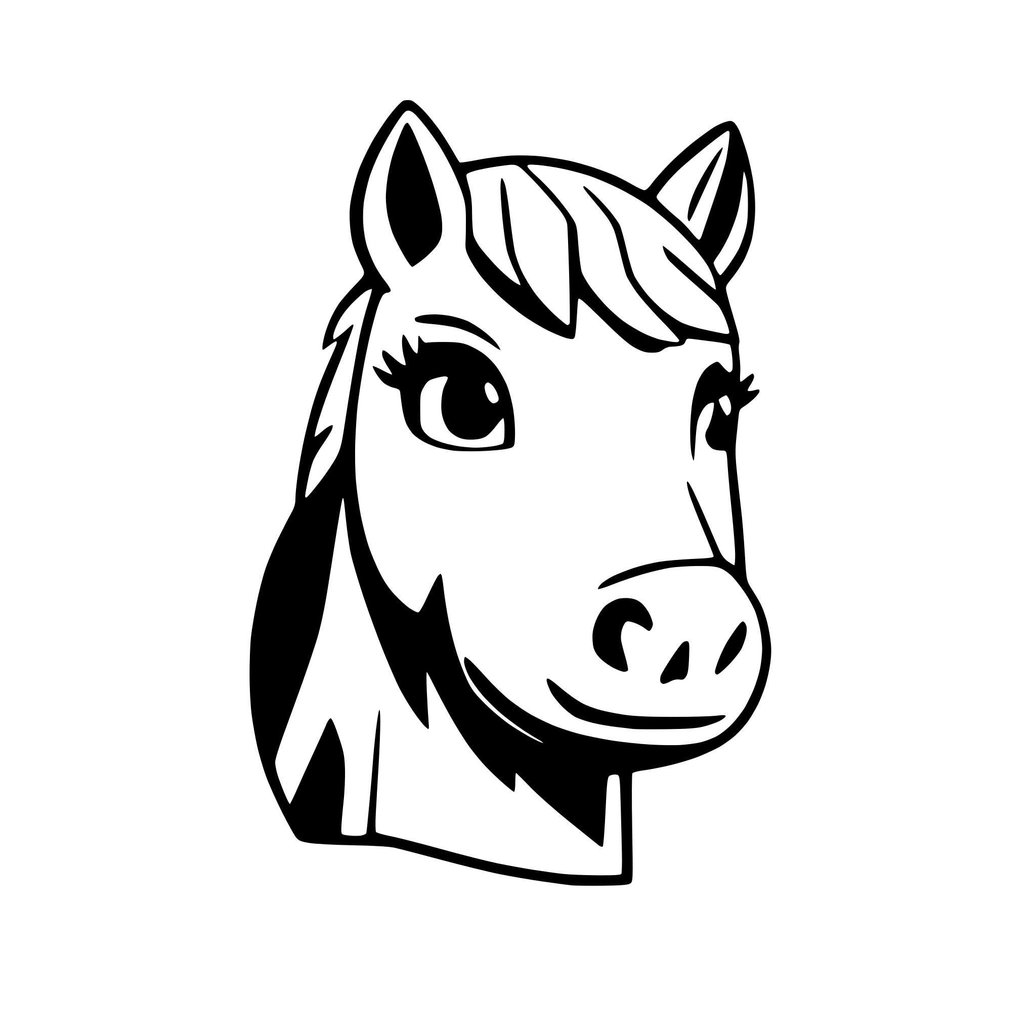 AI-generated SVG of a a horse head