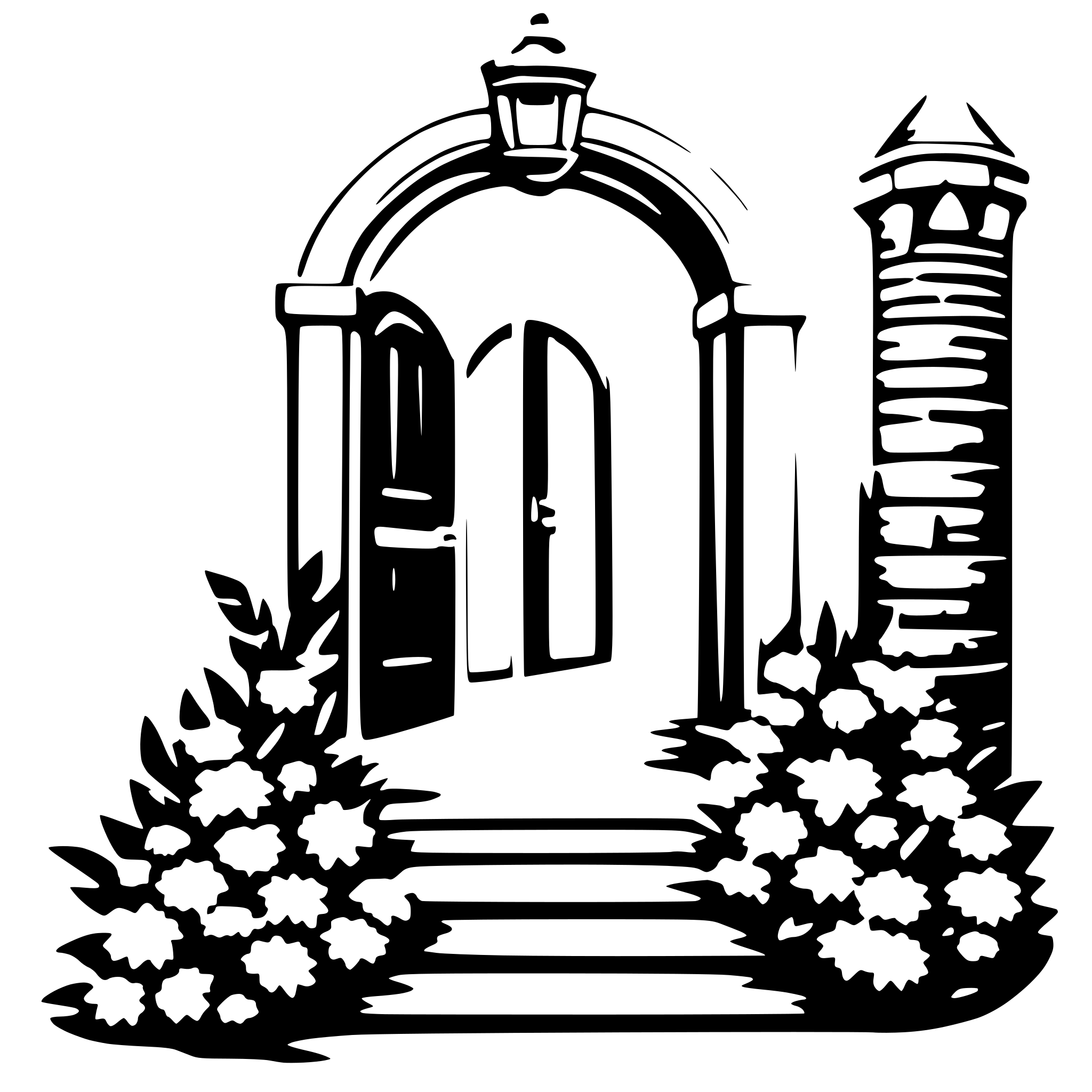AI-generated SVG of a a romantic open entrance with flower wreaths AI-generated SVG of a a romantic open entrance with flower wreaths