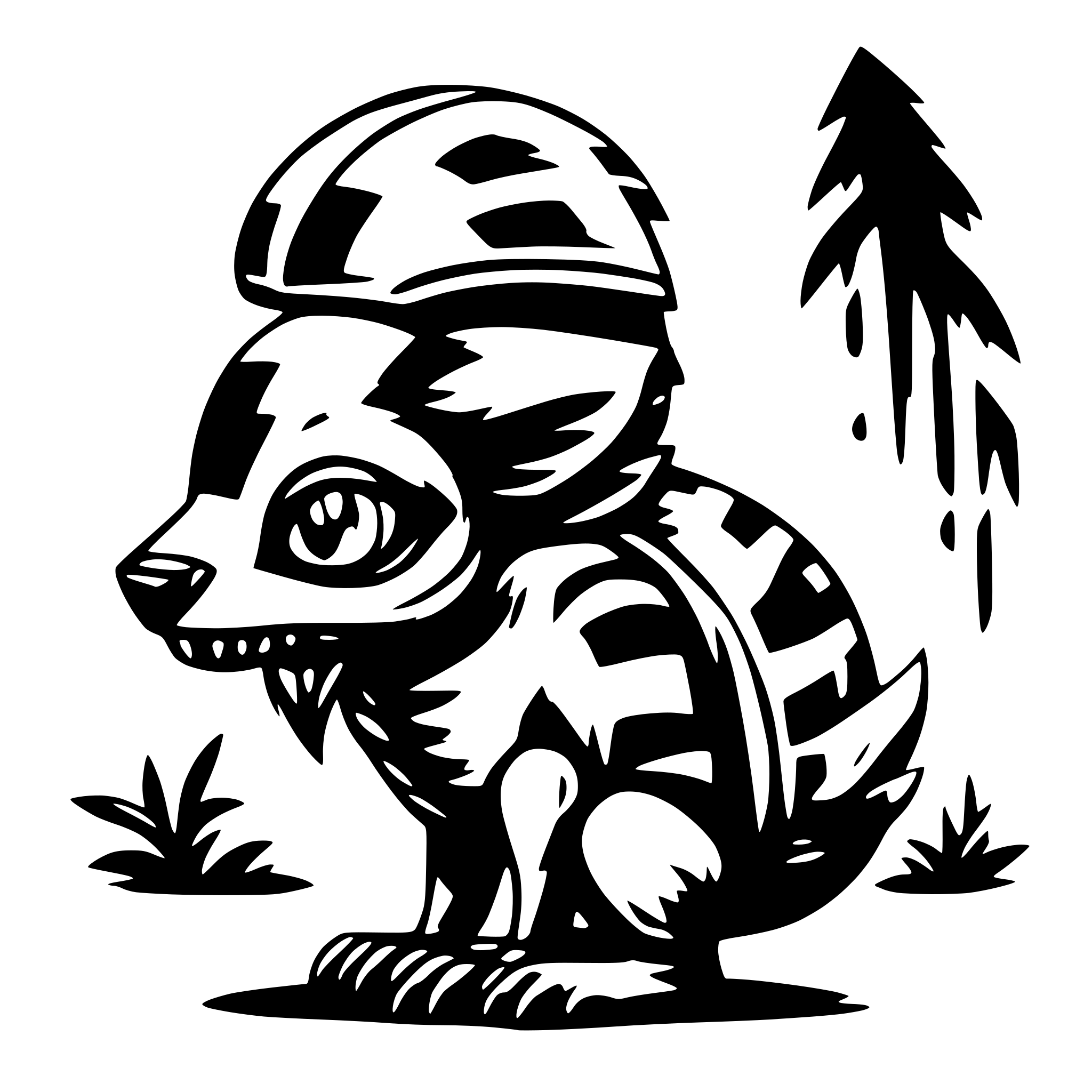 AI-generated SVG of '2d sprite character cute predatory character'