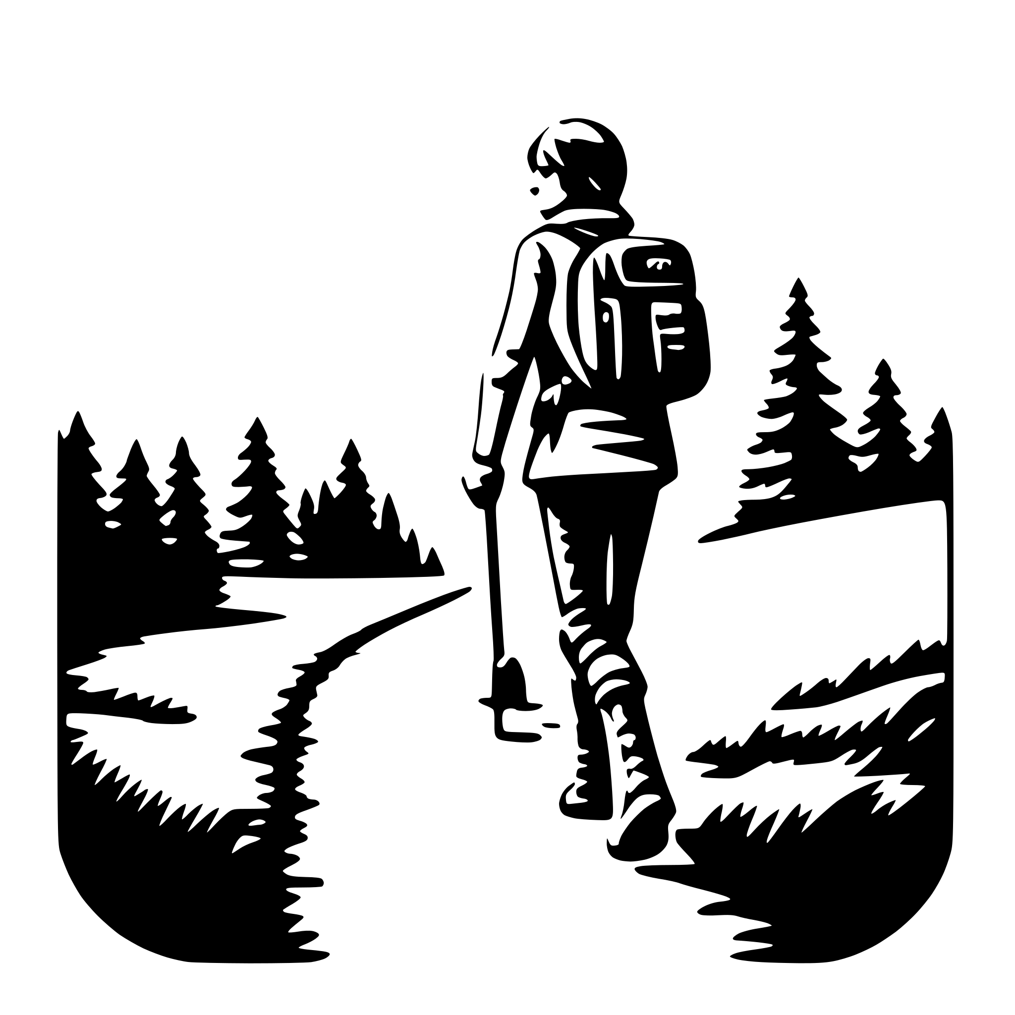 AI-generated SVG of 'mountain hike'