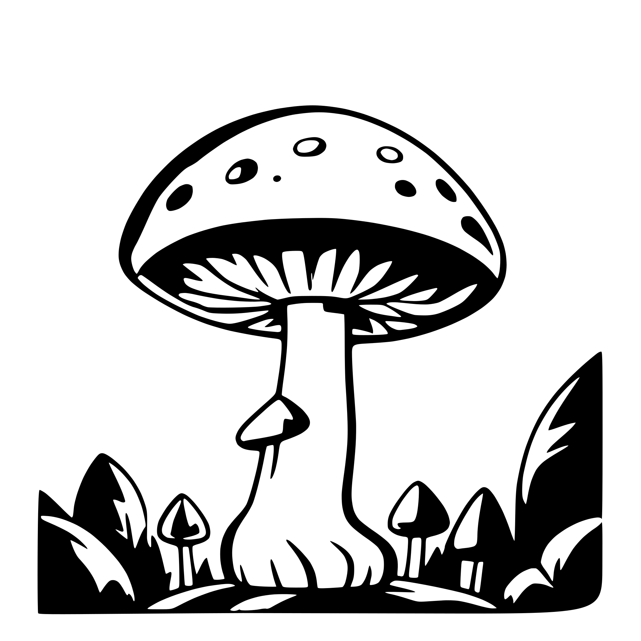 AI-generated SVG of a mushrooms formed as a parabol antenna