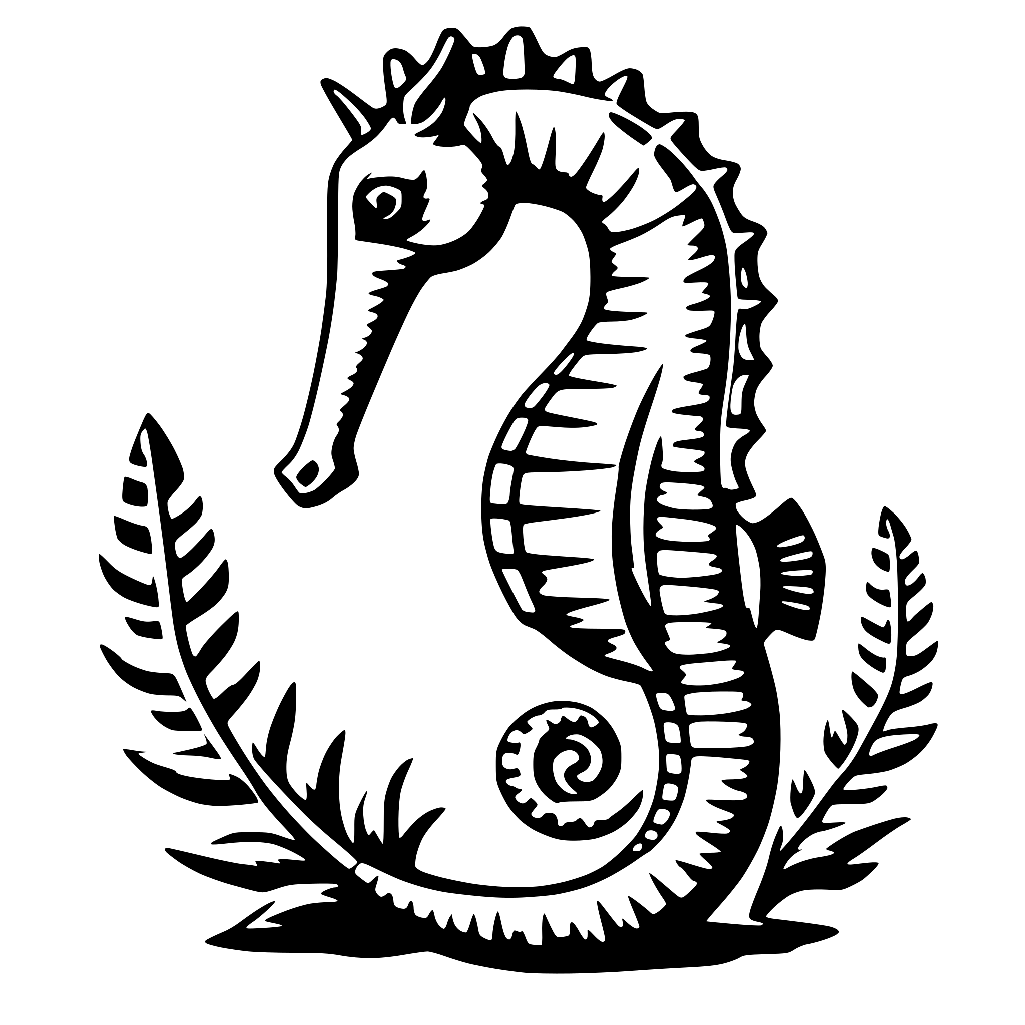 AI-generated SVG of a seahorse