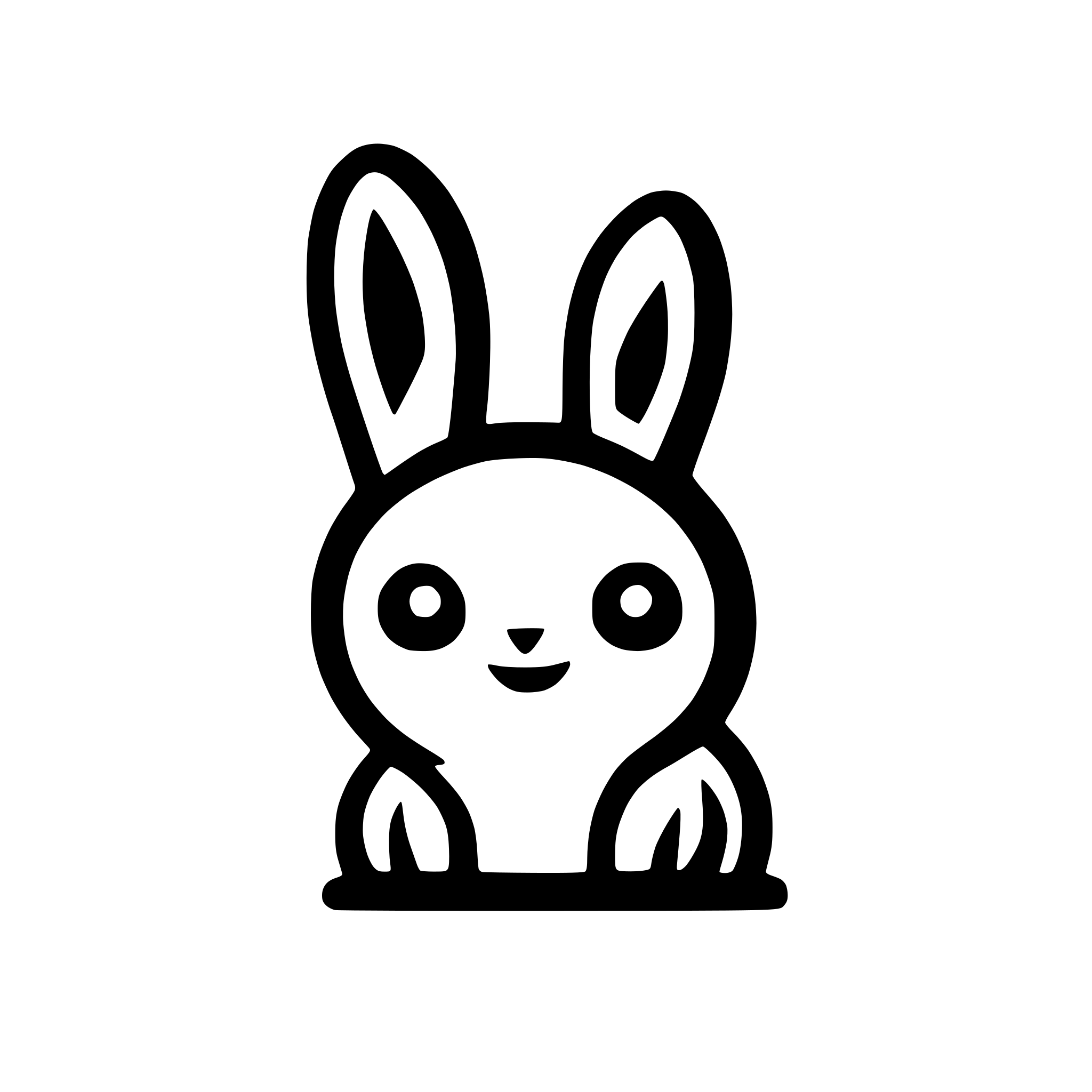 AI-generated SVG of a simple monster rabbit svg icon with black line and transparent the others