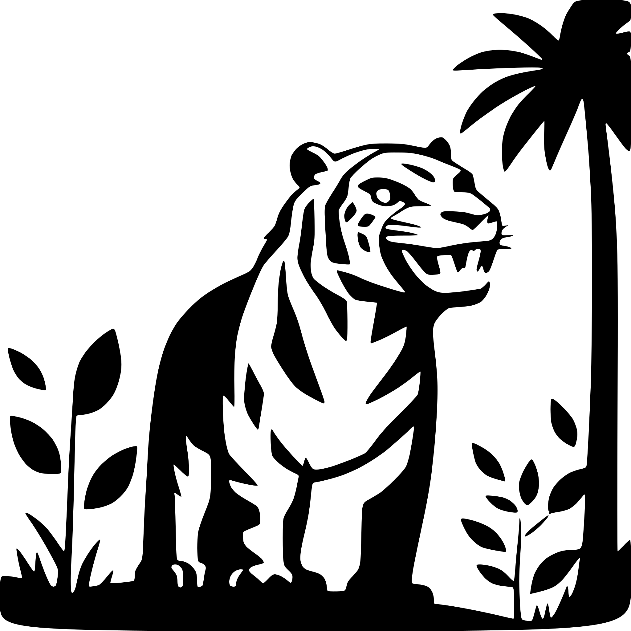 AI-generated SVG of a tiger roaring in the jungle
