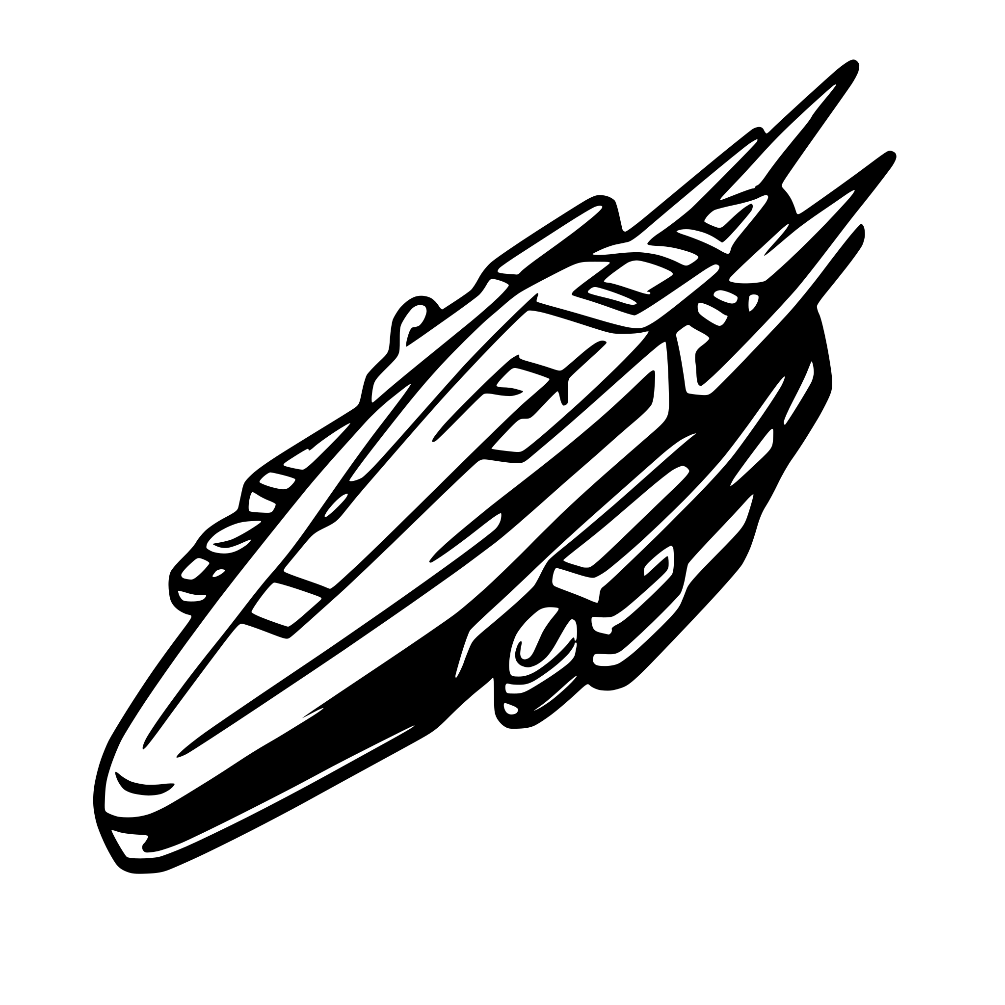 AI-generated SVG of a Top down spaceship battlecruiser class font awesome icon