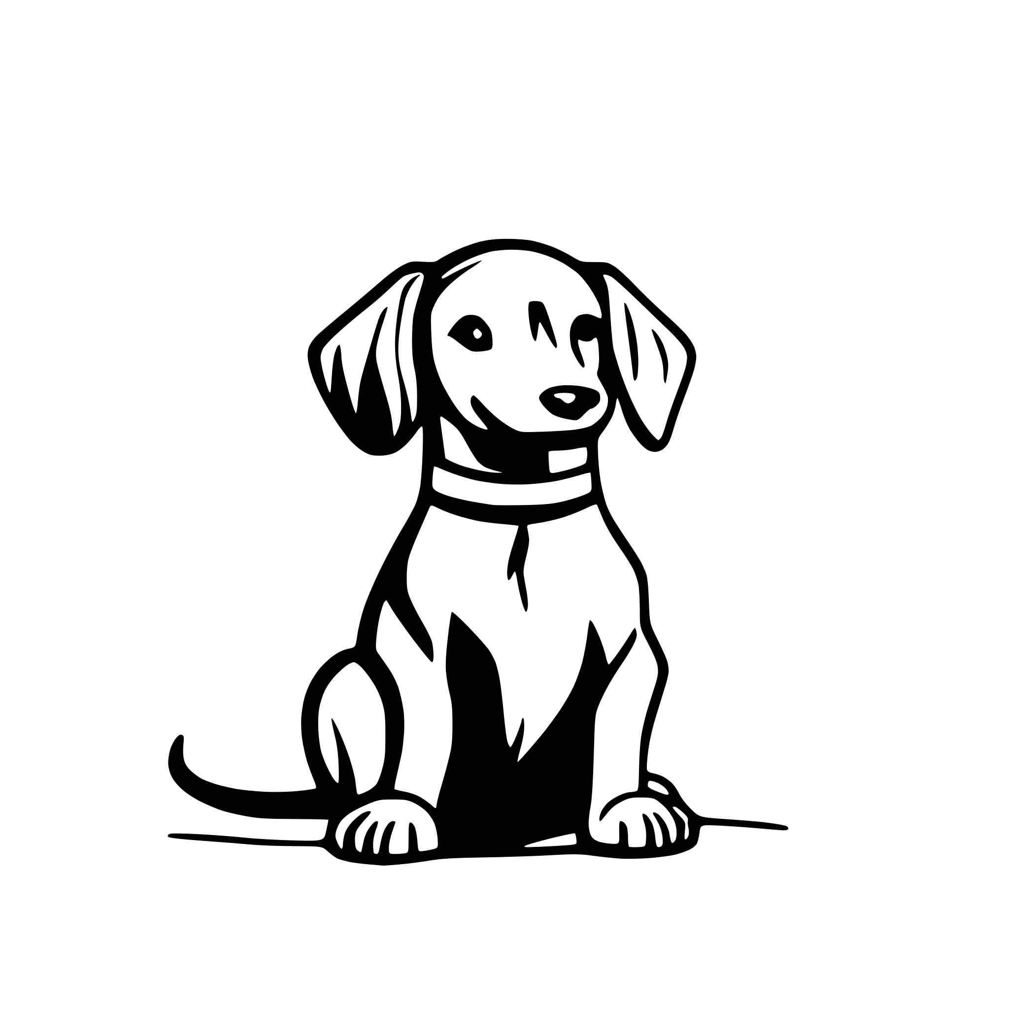 AI-generated SVG of a Single continuous line drawing dachshund