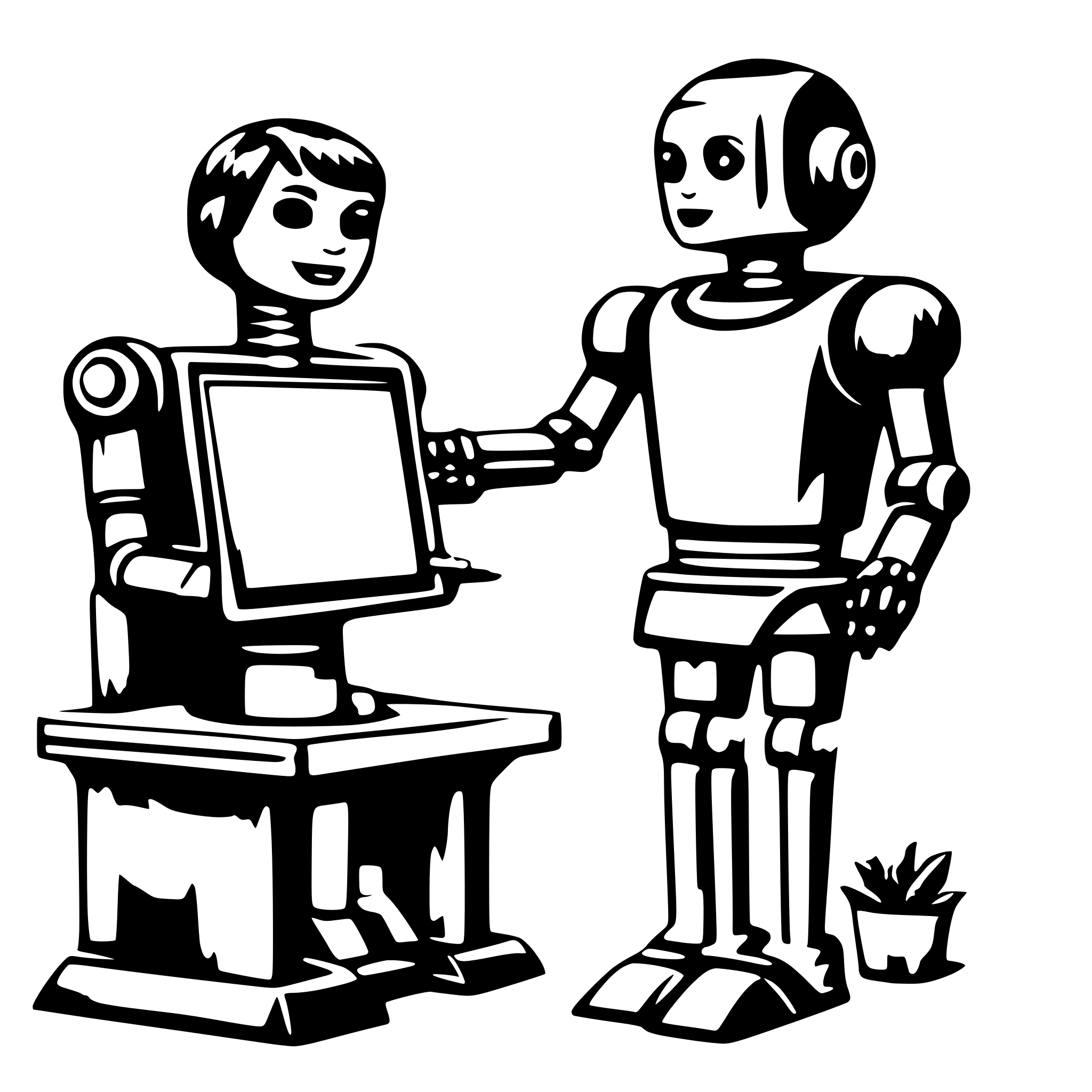 AI-generated SVG of 'A ai robot is teacher teaching human'