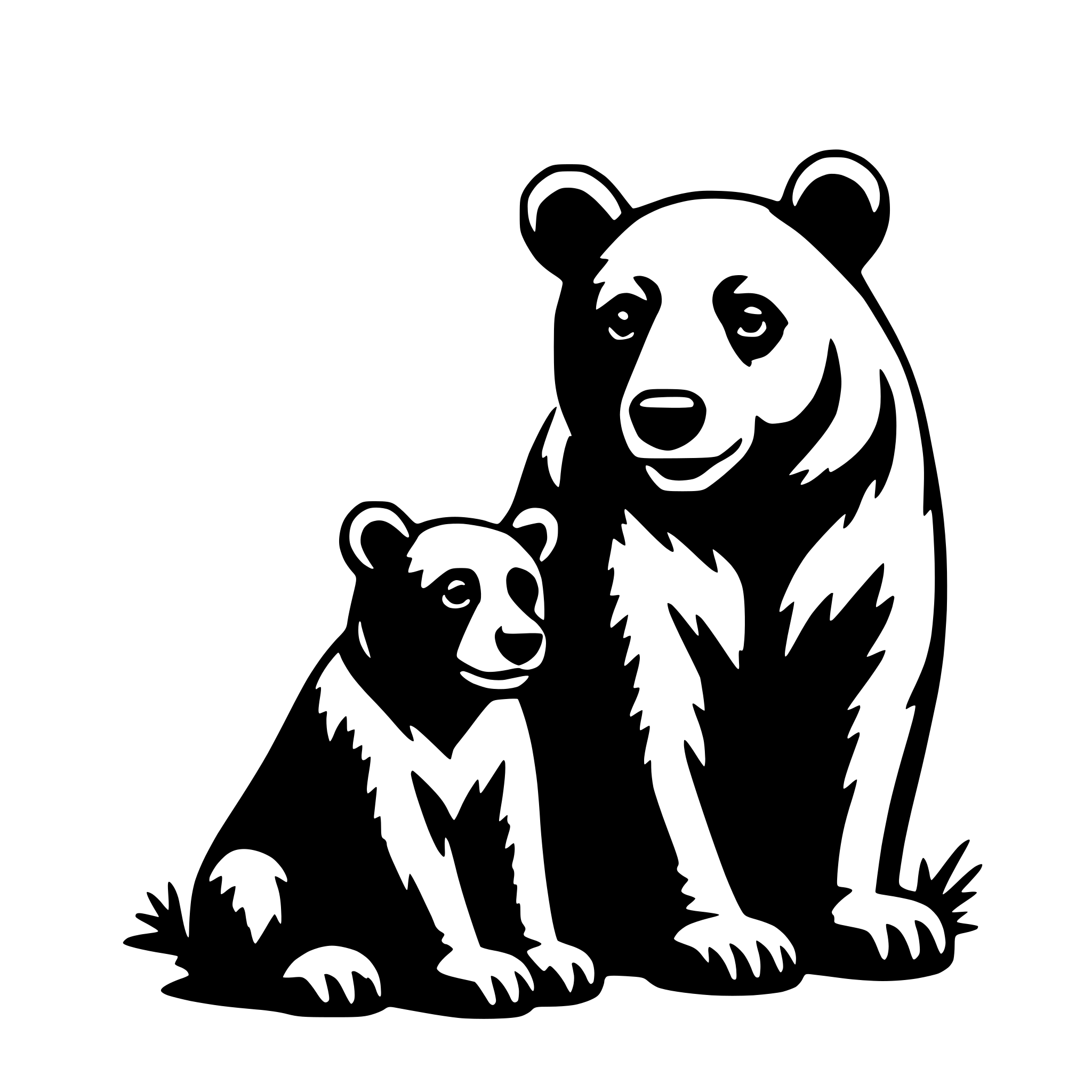 AI-generated SVG of a bear and cub
