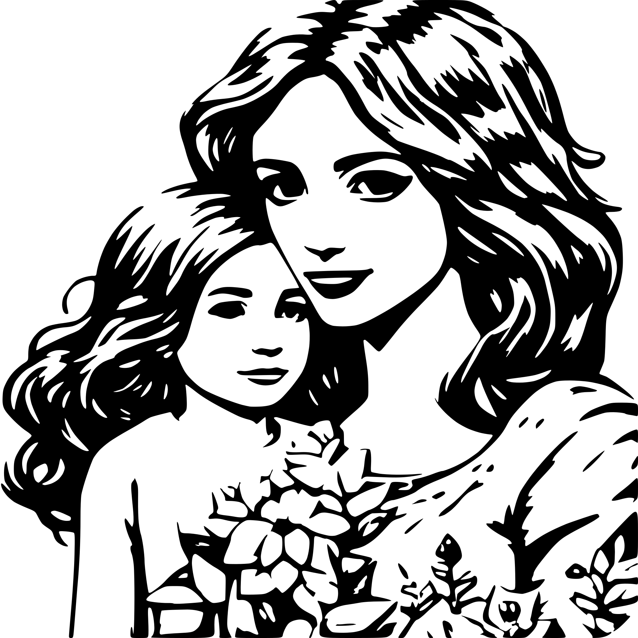AI-generated SVG of 'proud mother with her child'