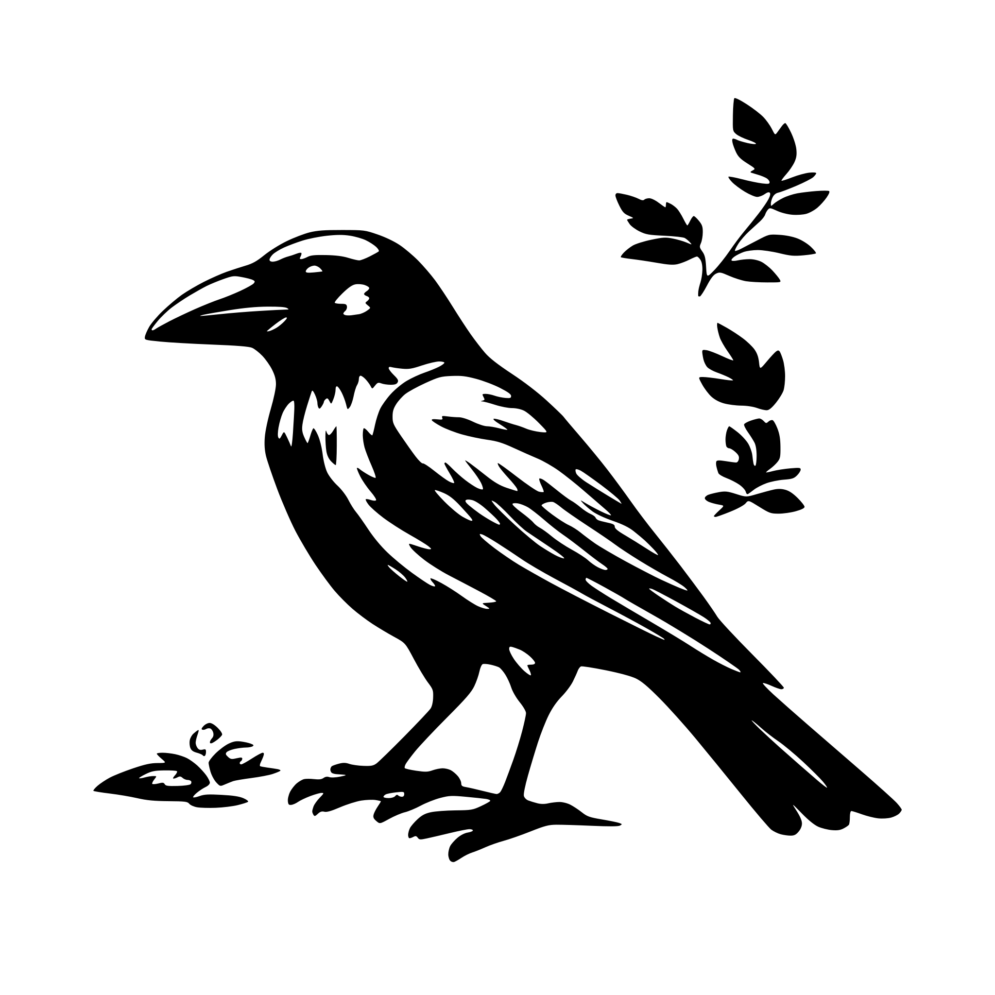 AI-generated SVG of 'a symple black crow monocrome'