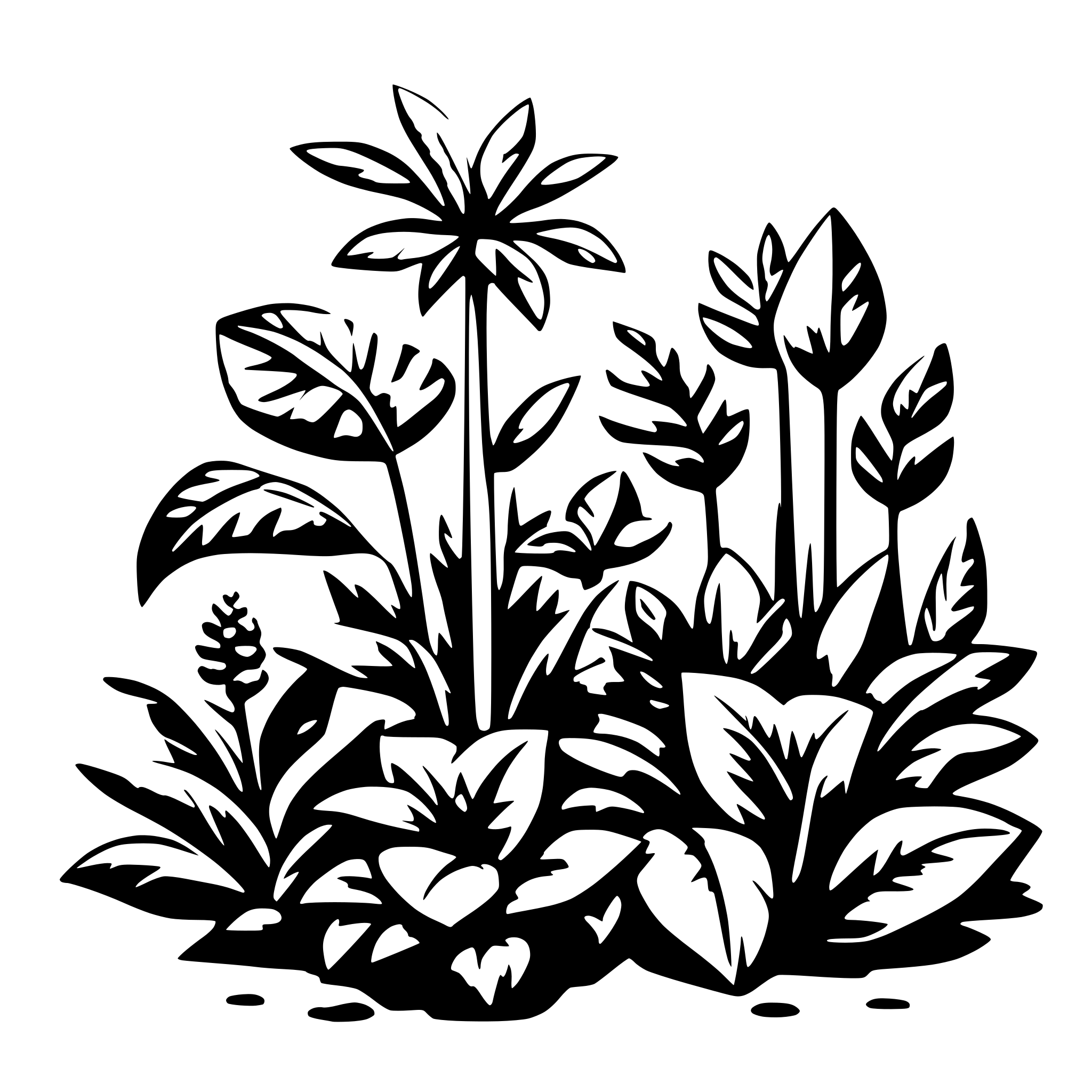 AI-generated SVG of a group of different plants