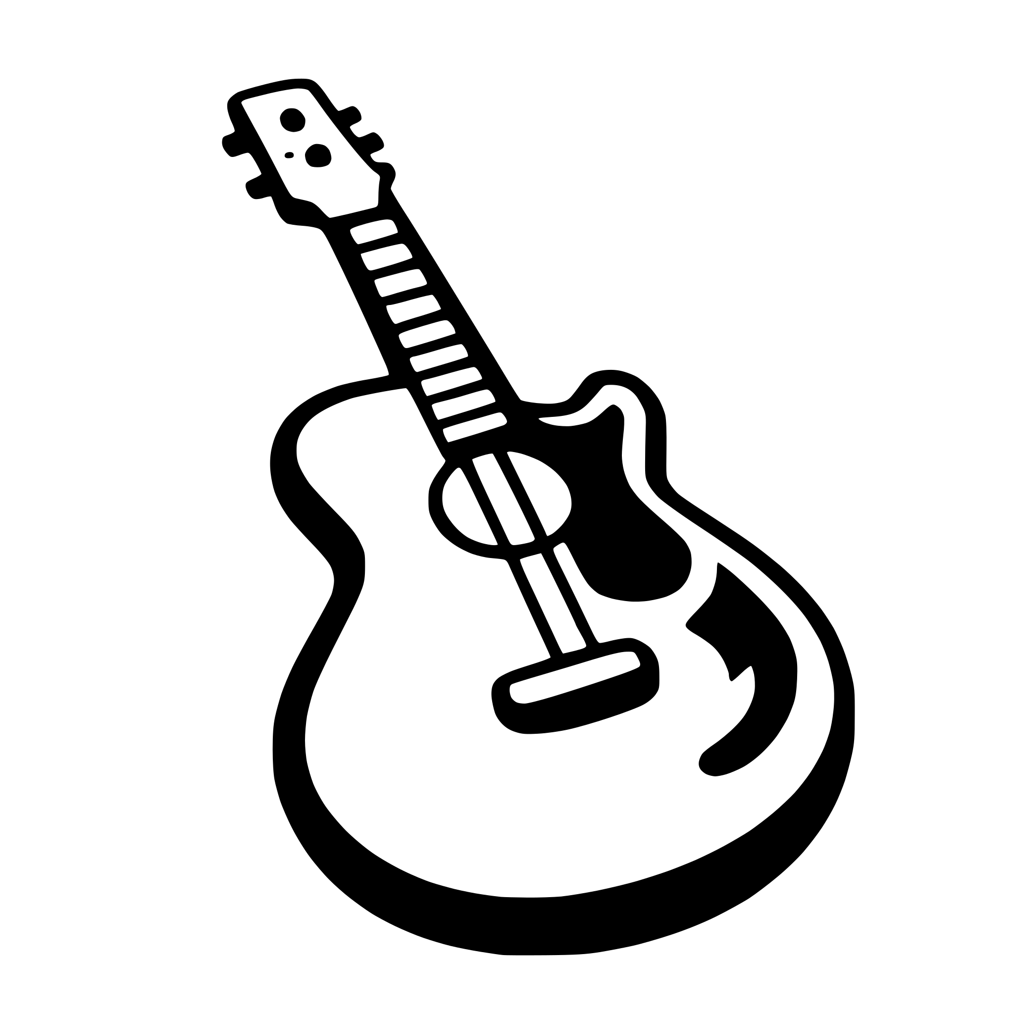 AI-generated SVG of a guitar with musical notes