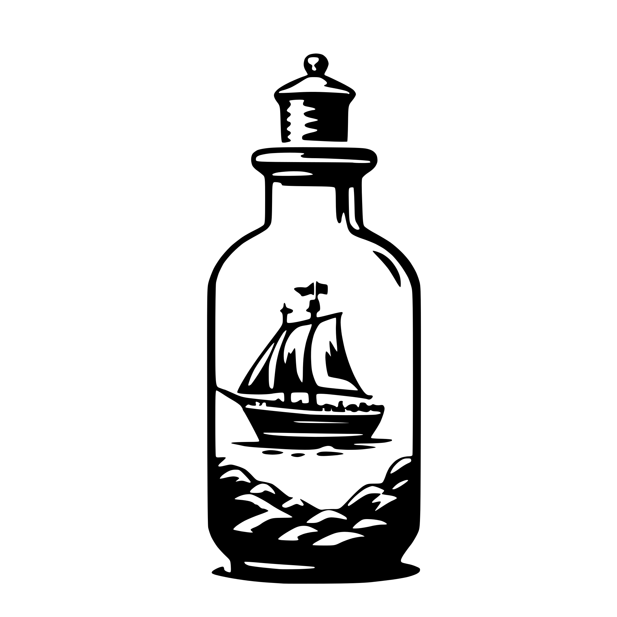 AI-generated SVG of 'ship in bottle'