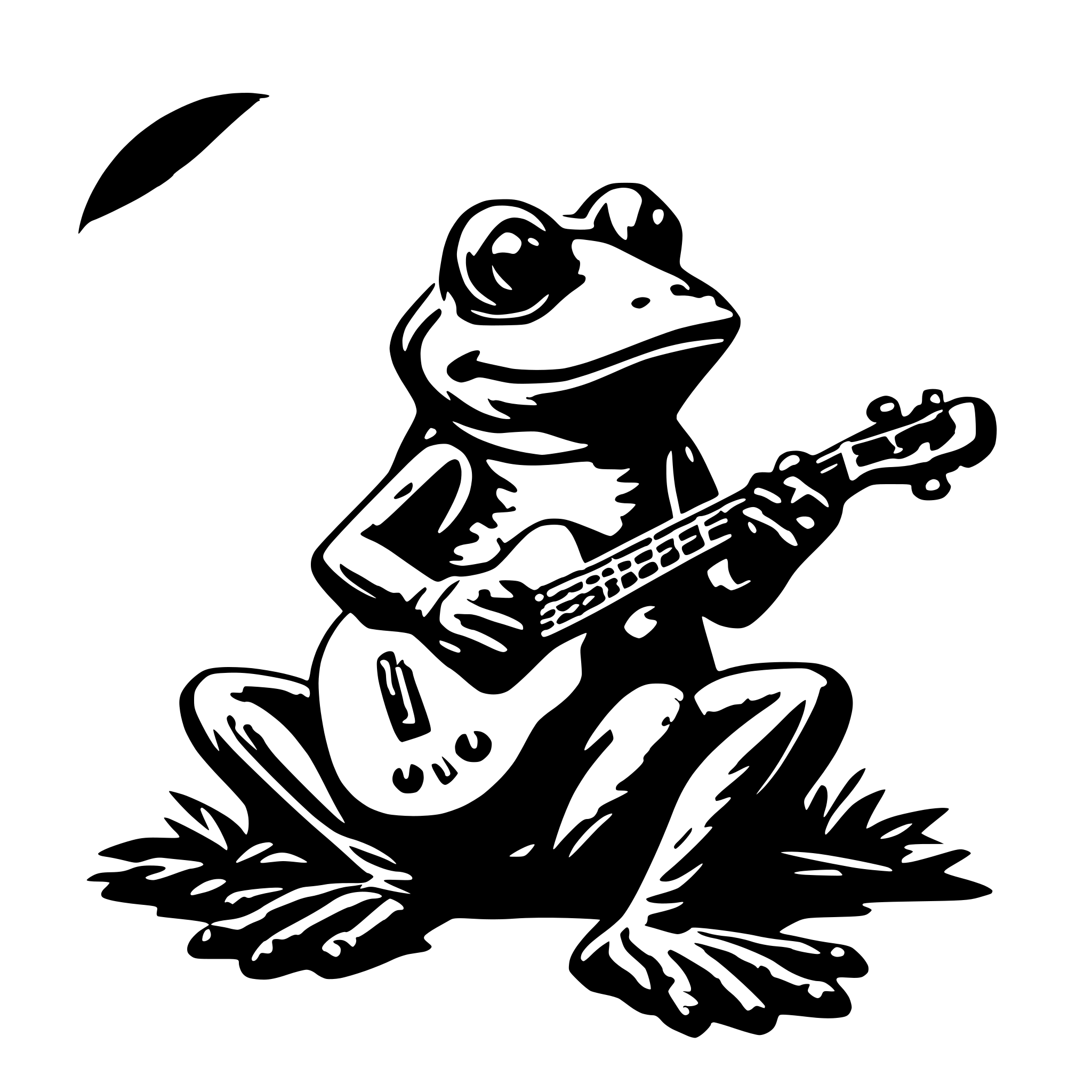 AI-generated SVG of 'frog playing guitar'