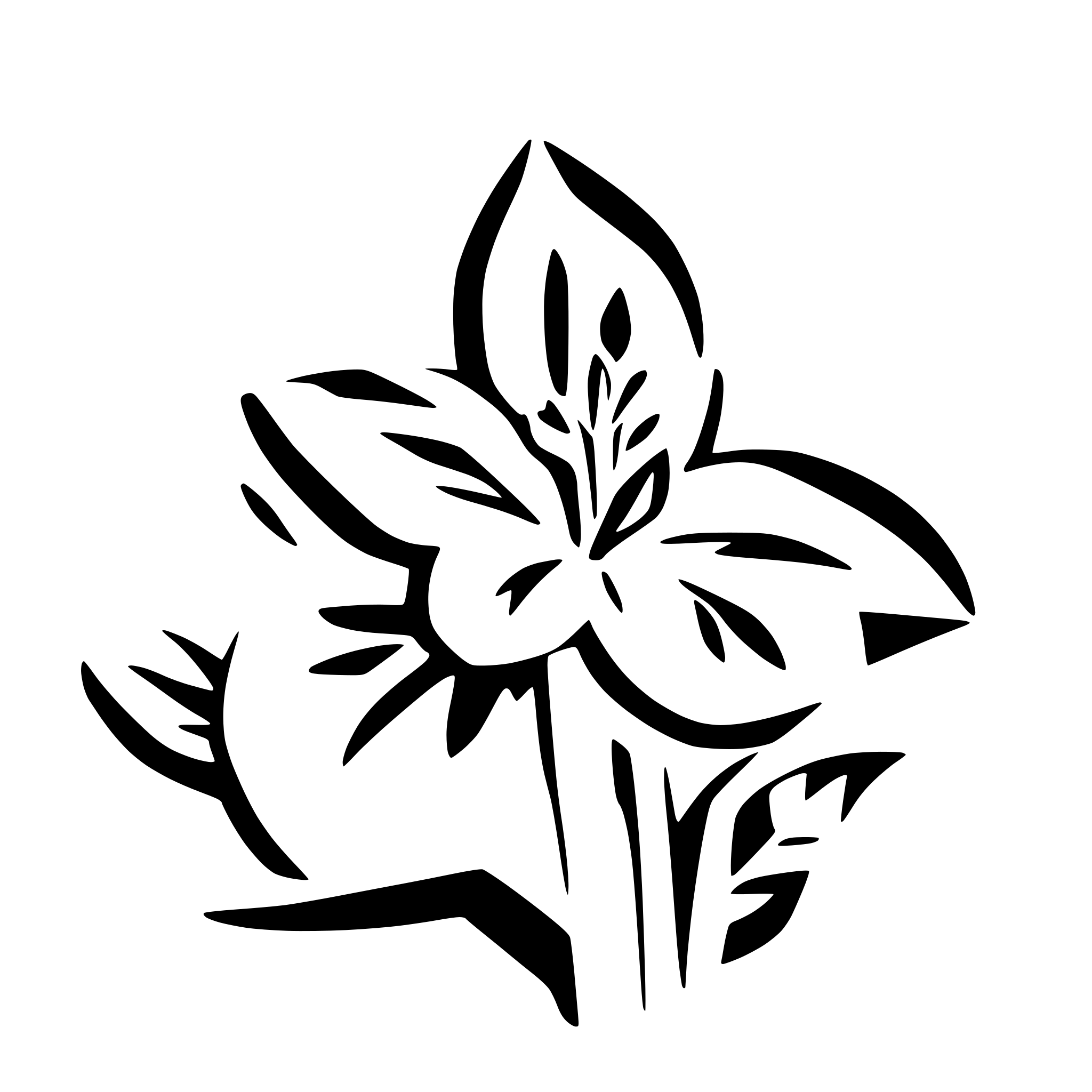 AI-generated SVG of 'lily flower, papercut style'