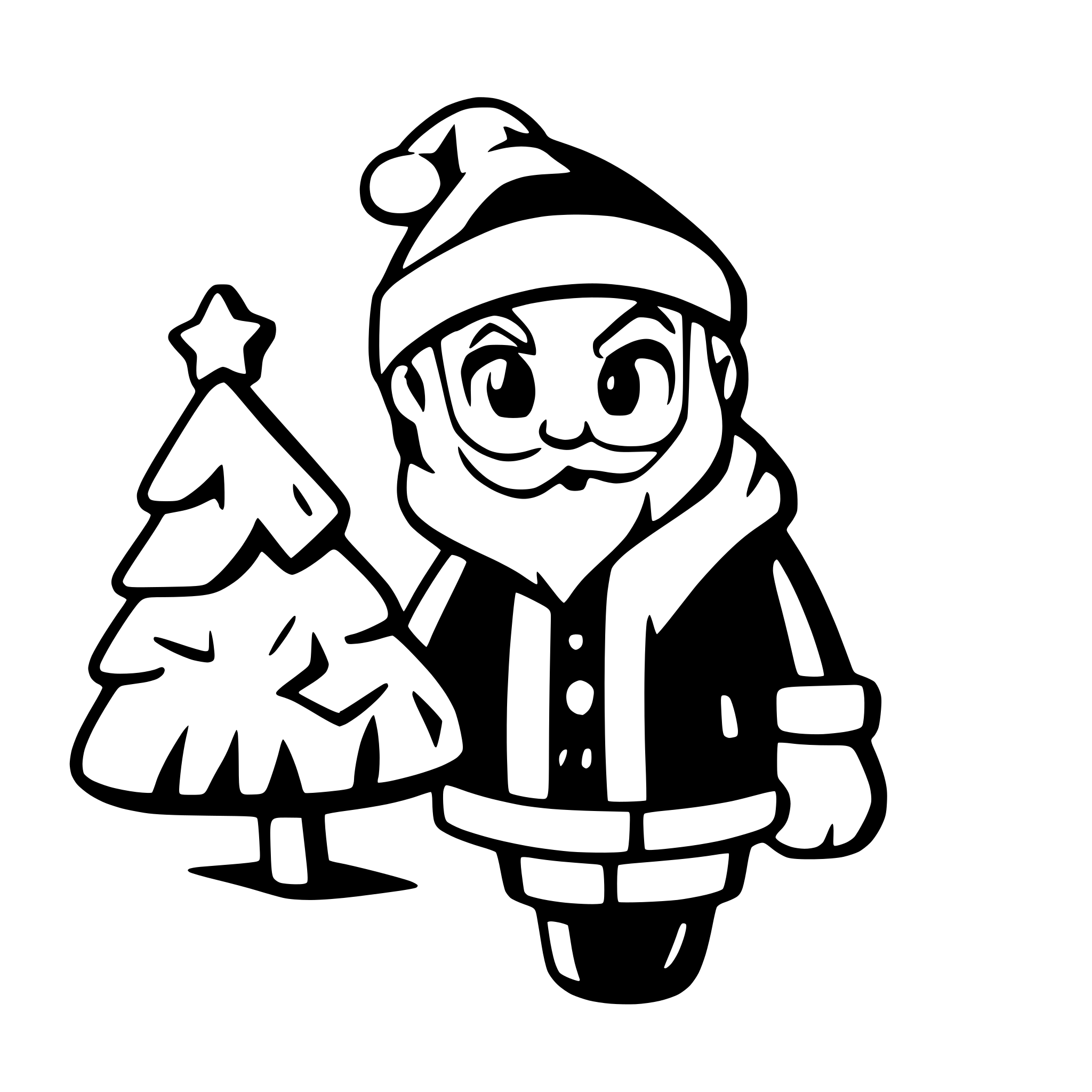 AI-generated SVG of a santa claus full body