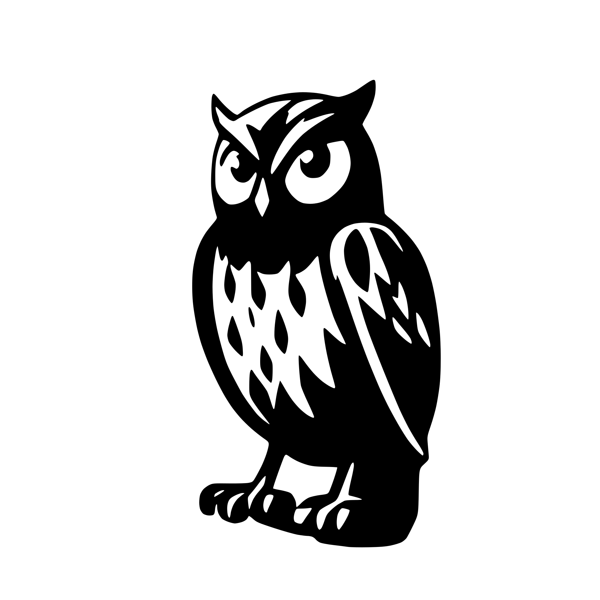 AI-generated SVG of a black owl silhouette without any details