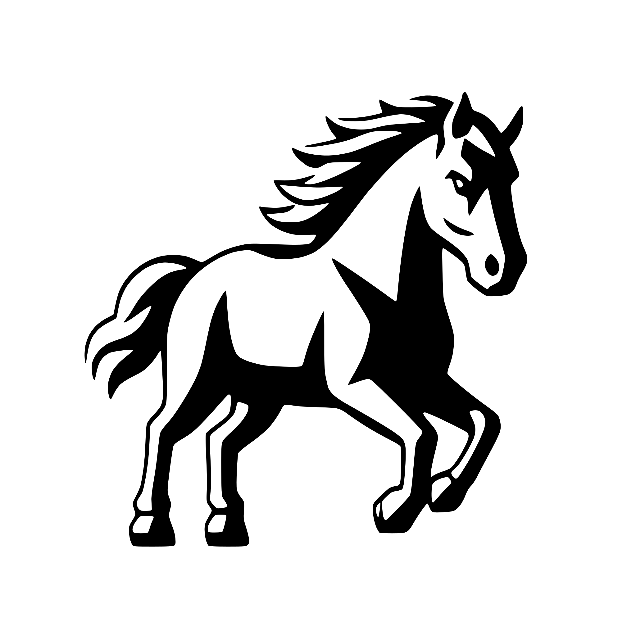 AI-generated SVG of 'geometric horse galloping forward'