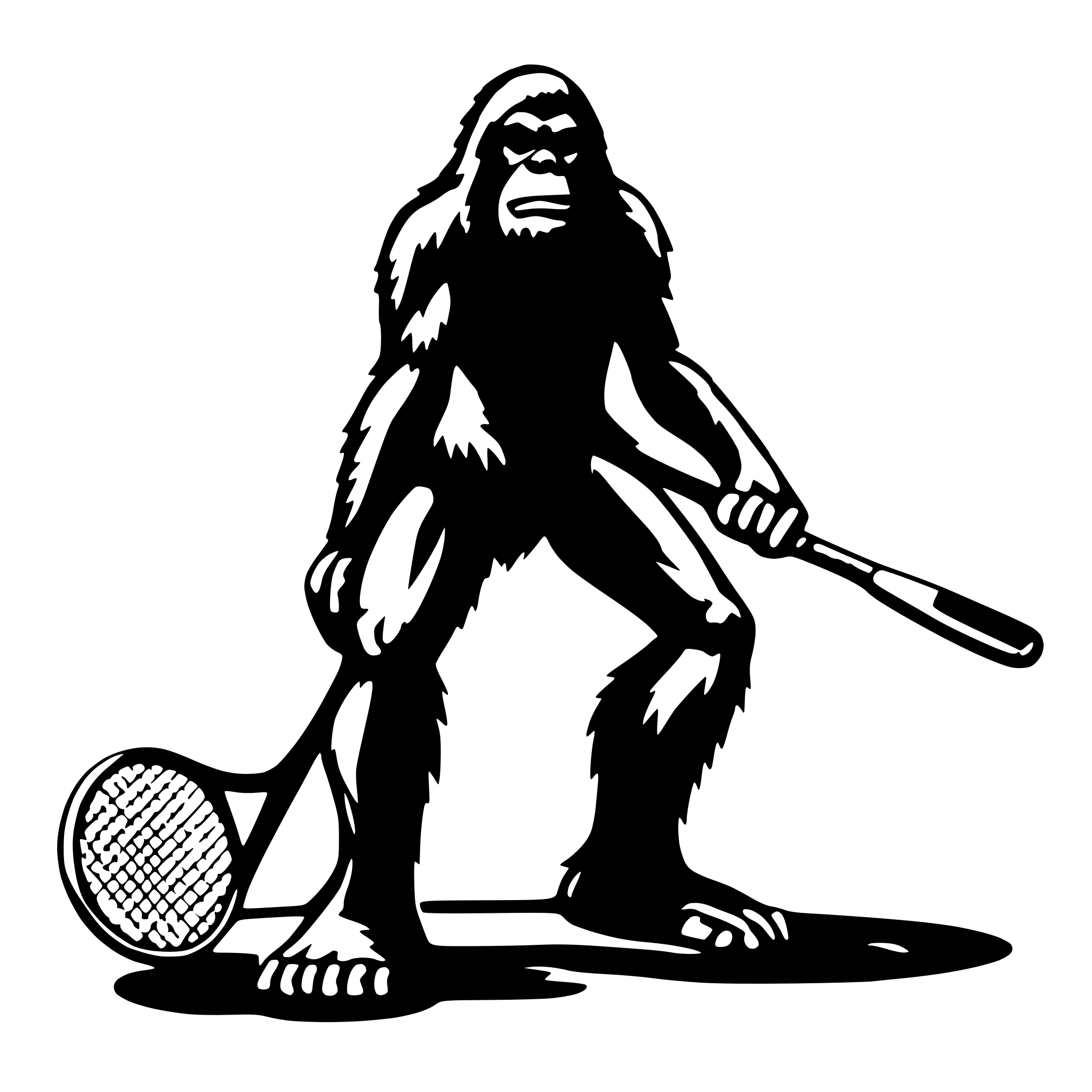 AI-generated SVG of a Sasquatch with tennis racket