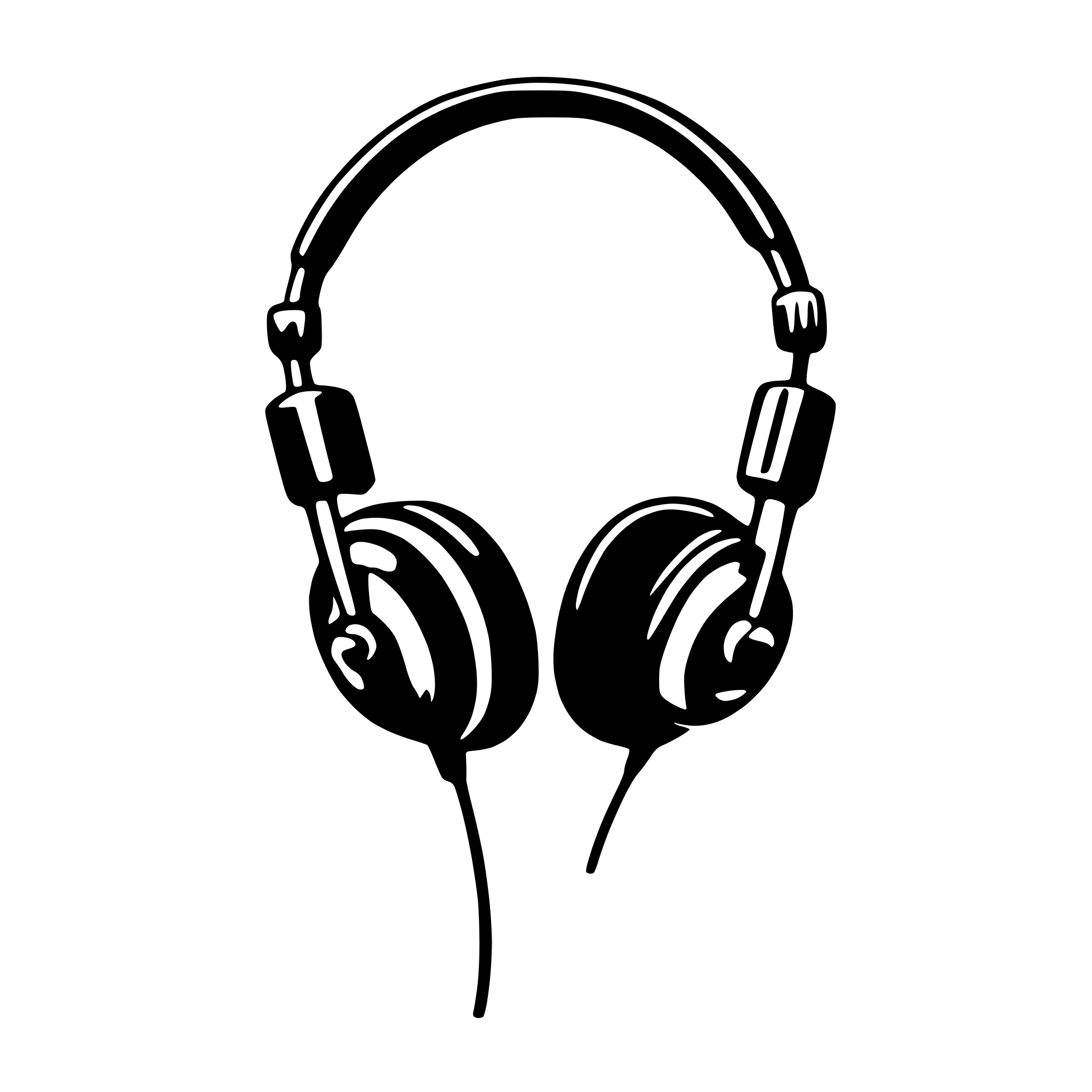 AI-generated SVG of 'vintage earphones'
