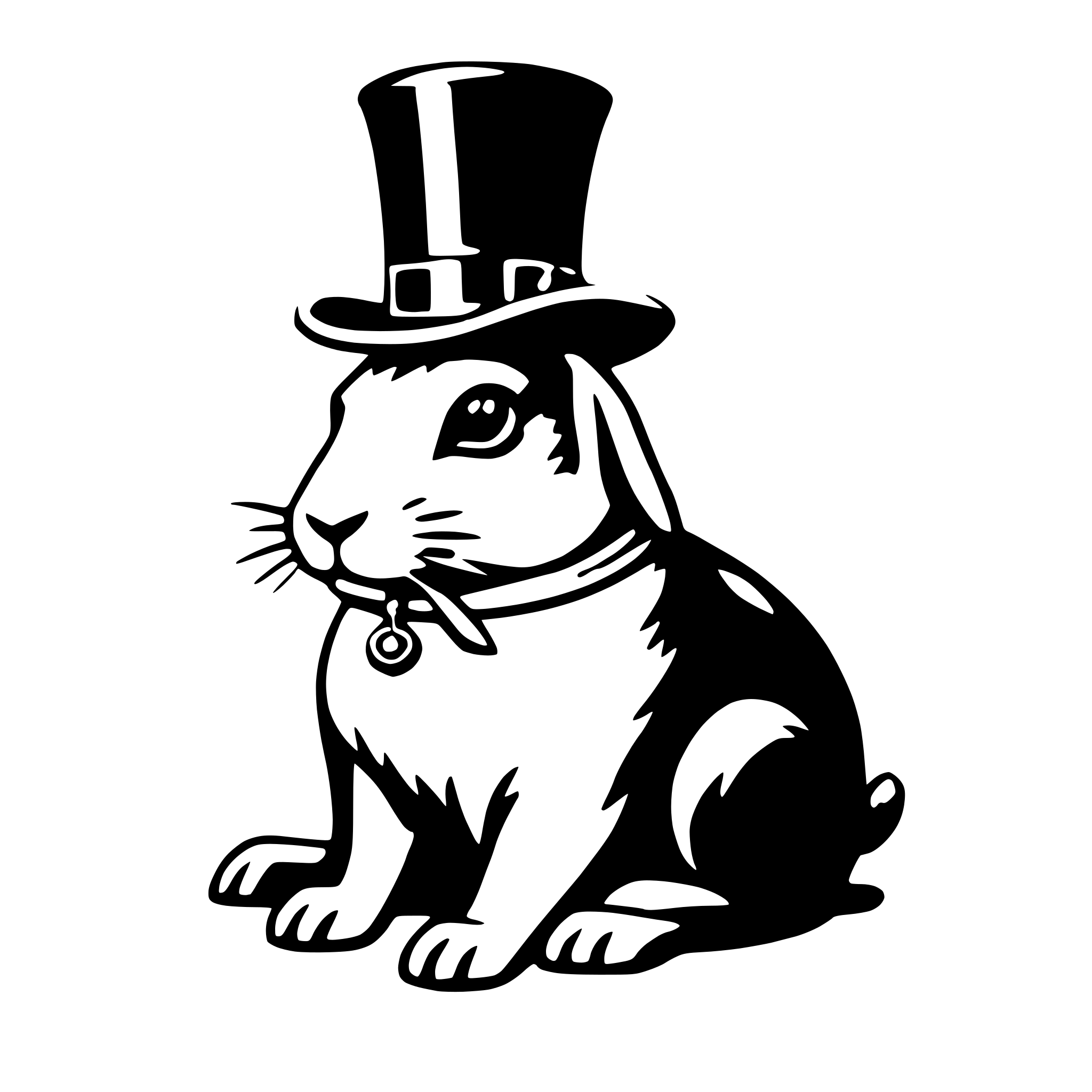 AI-generated SVG of a rabbit with top hat
