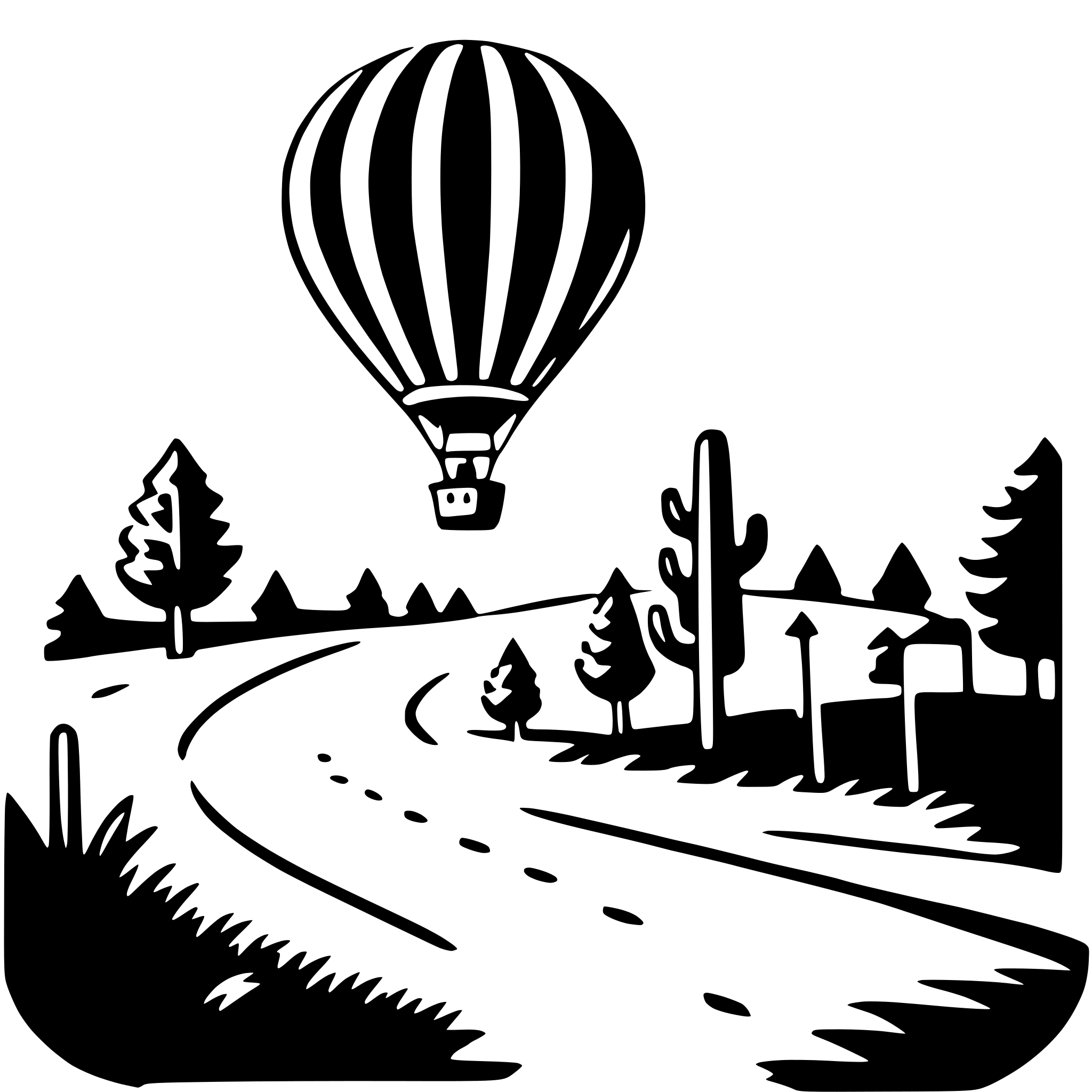 AI-generated SVG of a hot air balloon ride