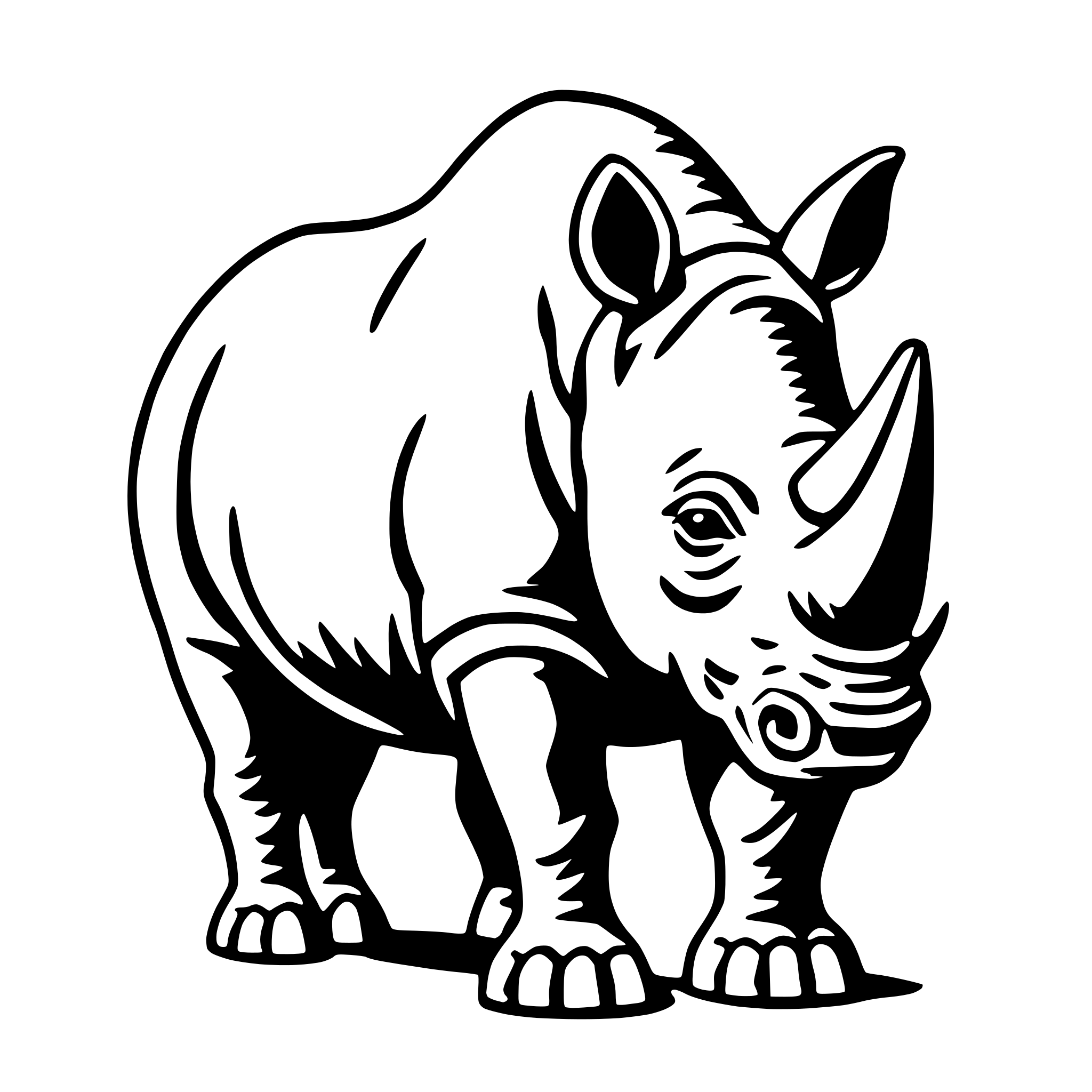 AI-generated SVG of a rhino