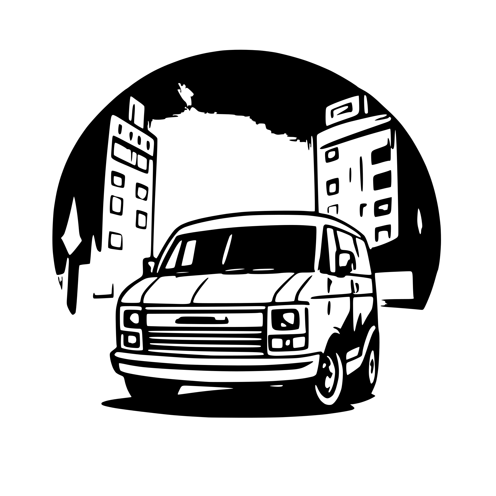 AI-generated SVG of a GMC savana Van with blank background
