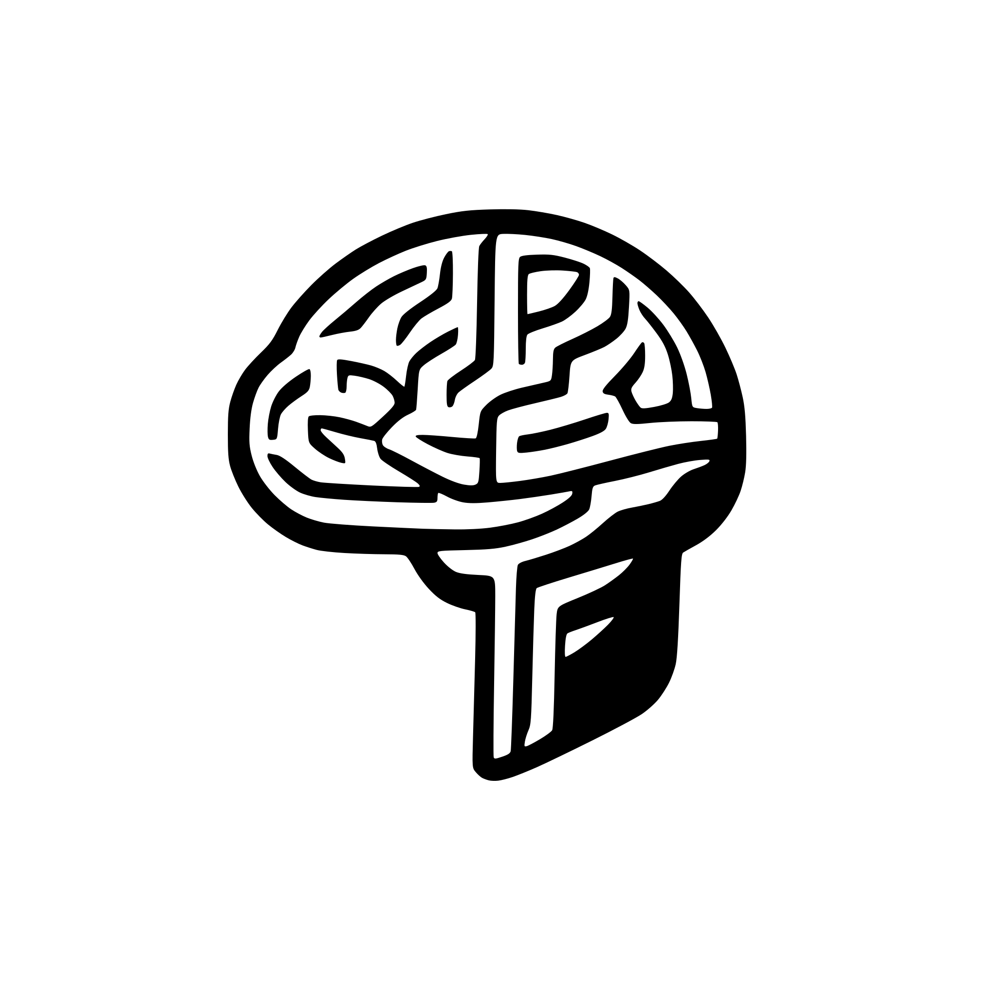 AI-generated SVG of a An abstract logo of human brain