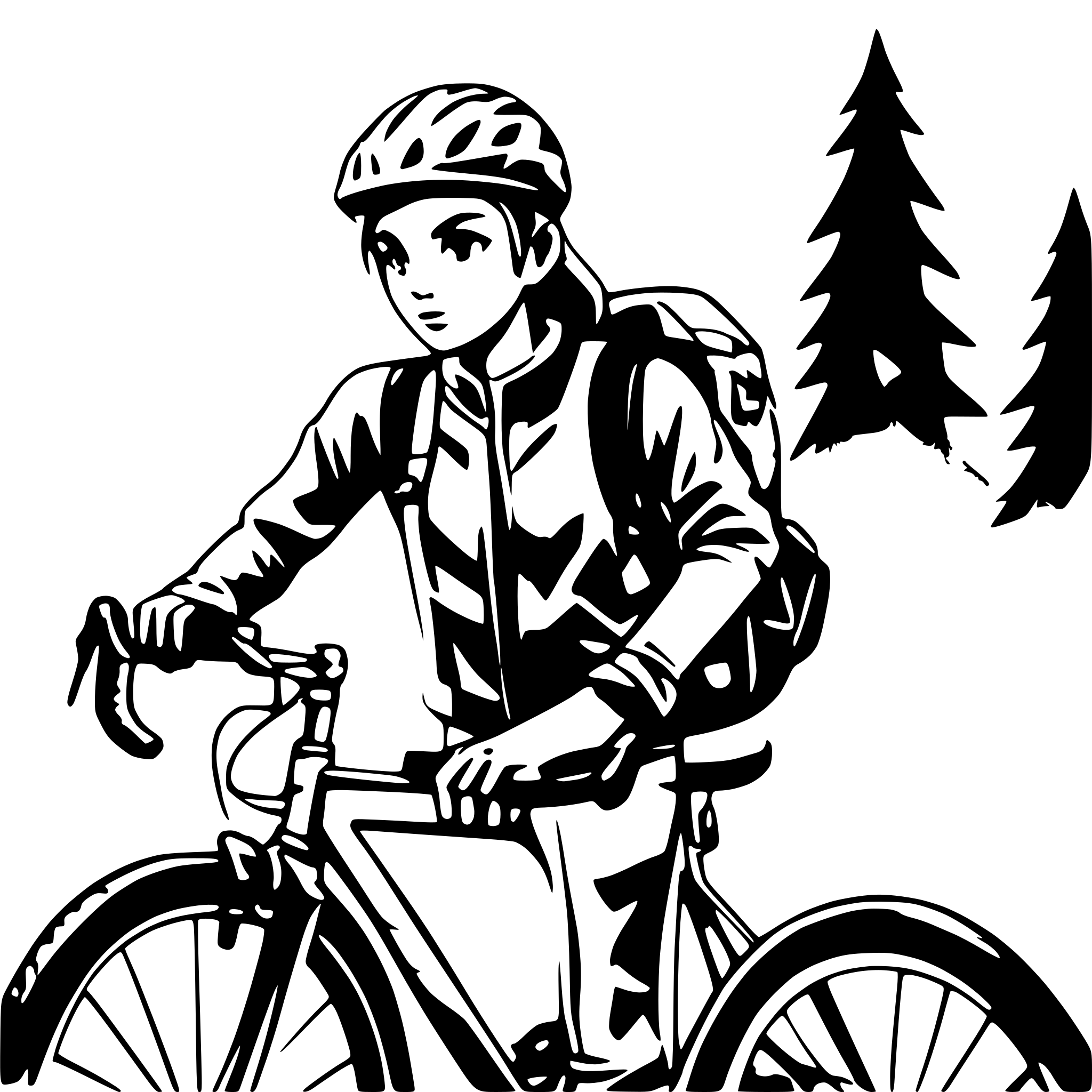 AI-generated SVG of a gerate a picture of a bikepacking bicyclist