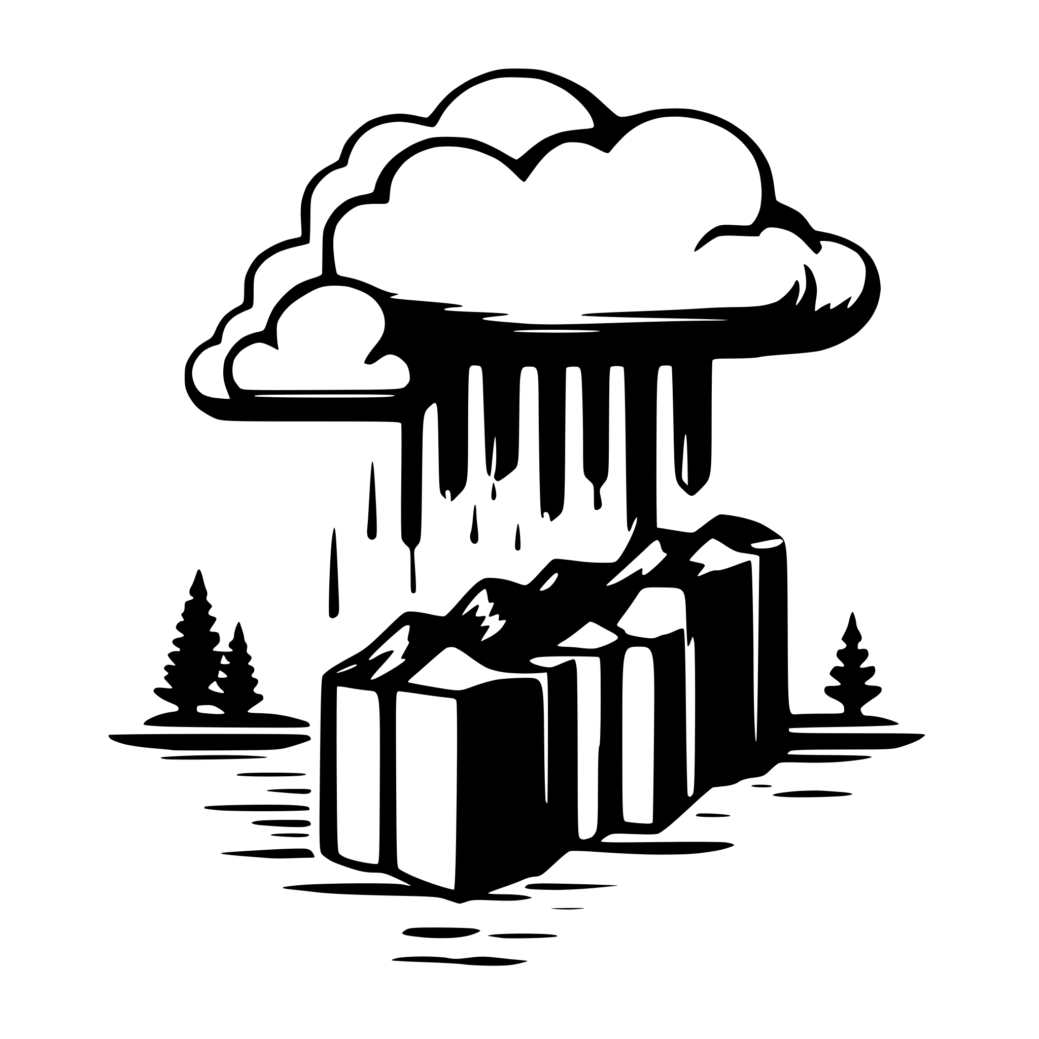 AI-generated SVG of a Una imagen con nubes y rayos usados en paginas web fuera de servicio