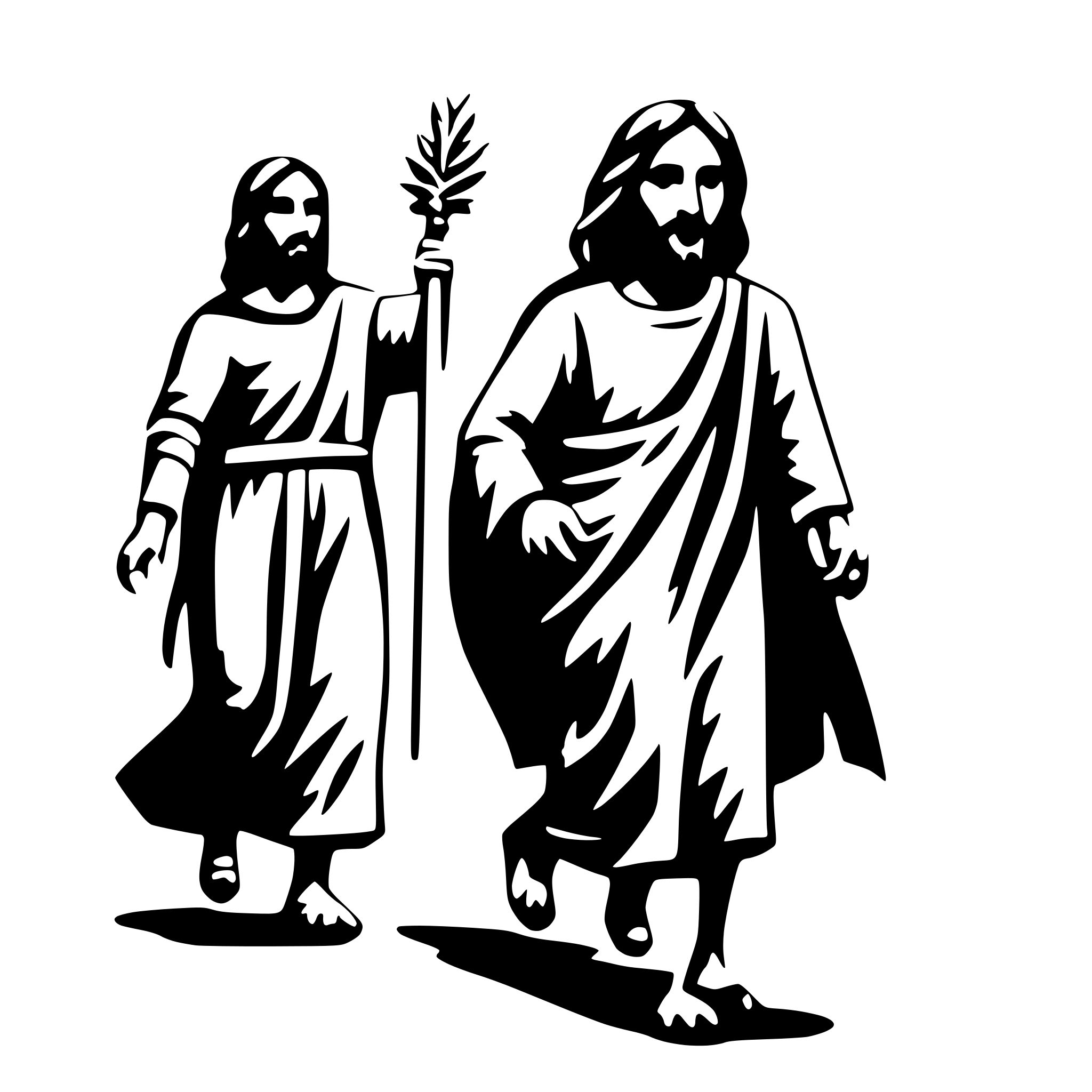 AI-generated SVG of 'minimalistic jesus triumphal entry'